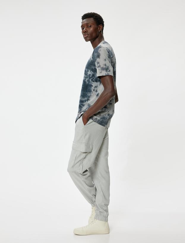 Keten Jogger Pantolon Oversize Kargo Cep Detaylı_0