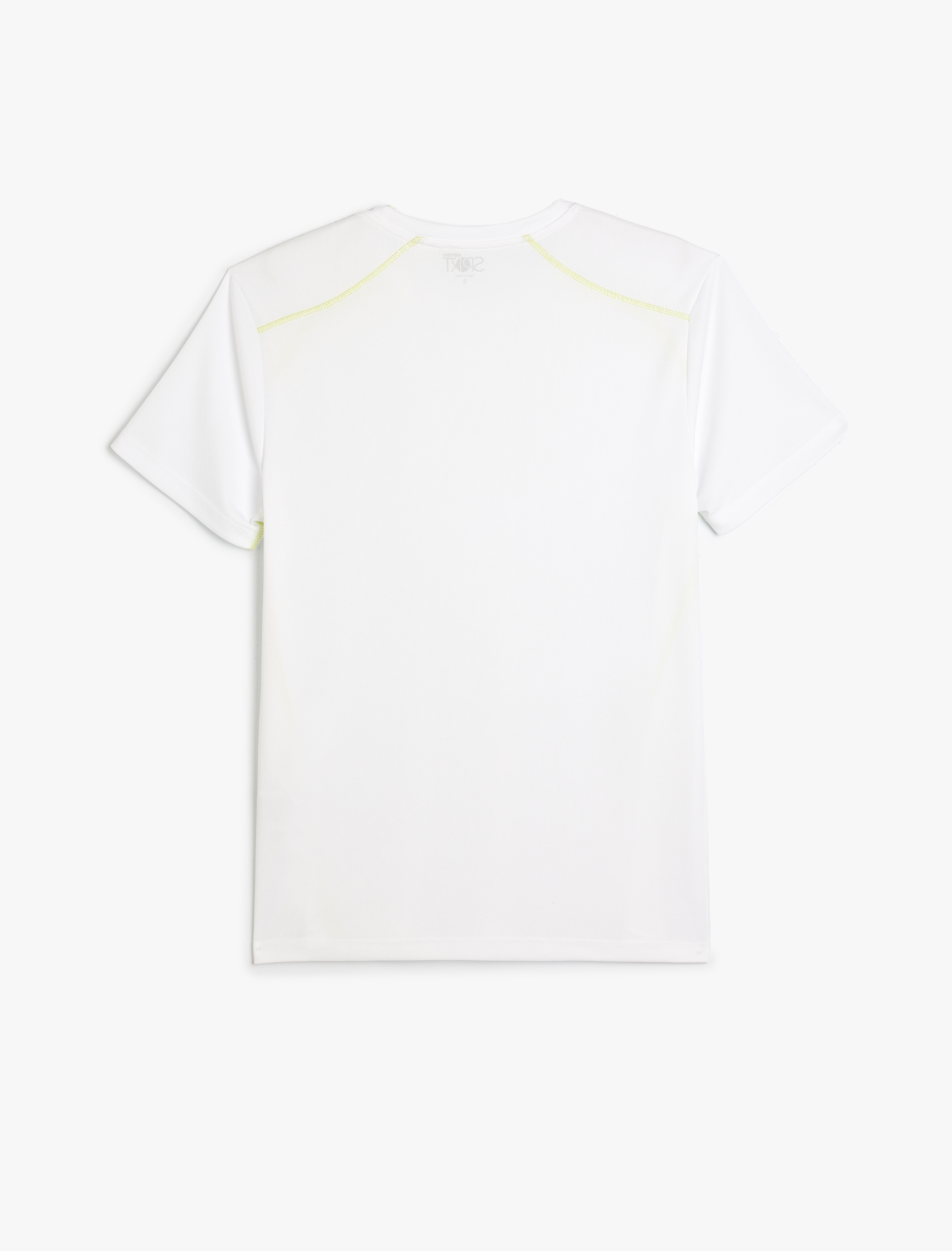   Spor Tişört Kısa Kollu Bisiklet Yaka Dikiş Detaylı