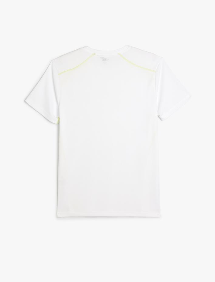  Spor Tişört Kısa Kollu Bisiklet Yaka Dikiş Detaylı