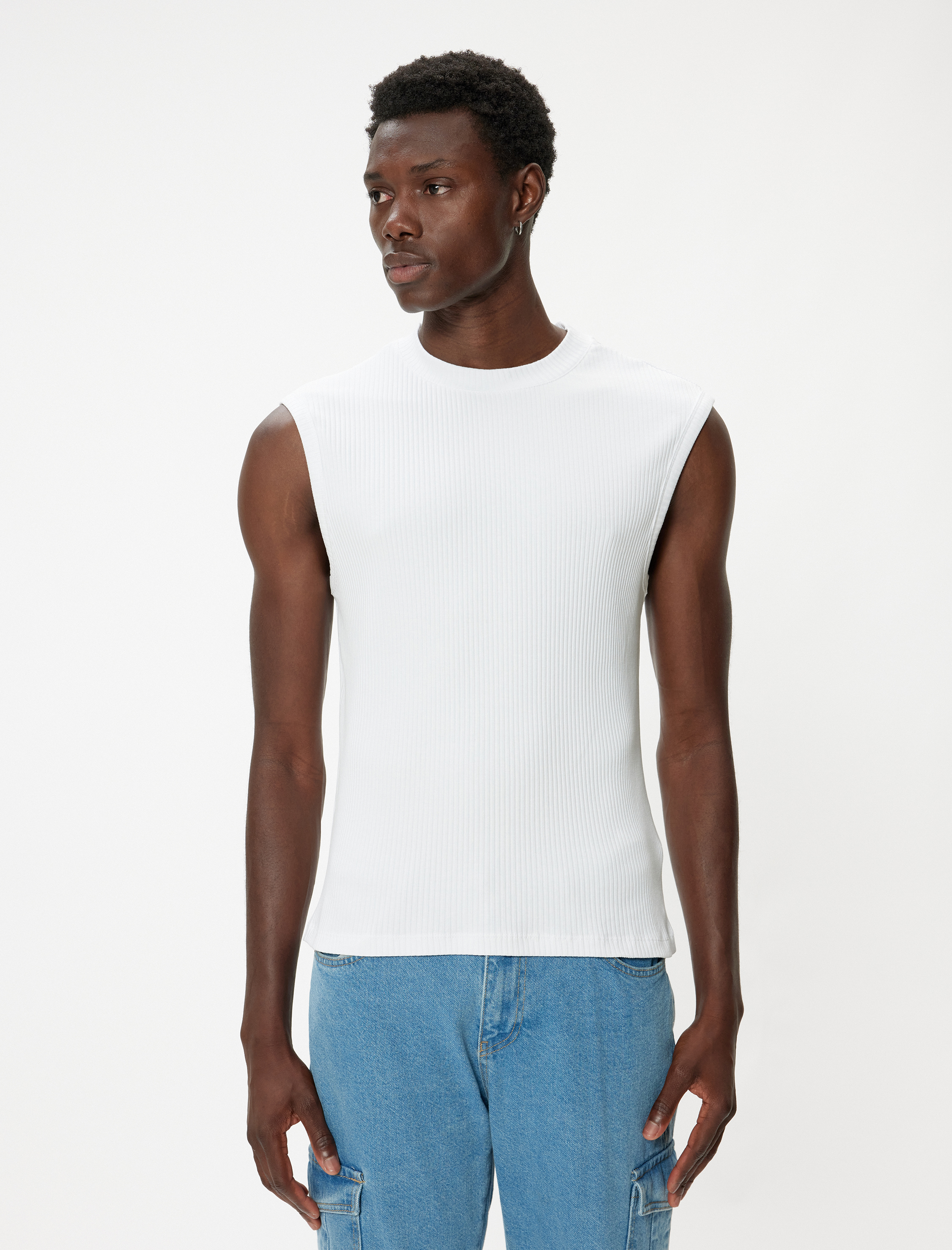   Kolsuz Tişört Bisiklet Yaka Kaşkorse Pamuklu