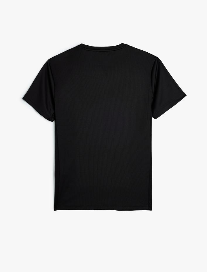  Spor Tişört Basic Slogan Baskılı Kısa Kollu Bisiklet Yaka