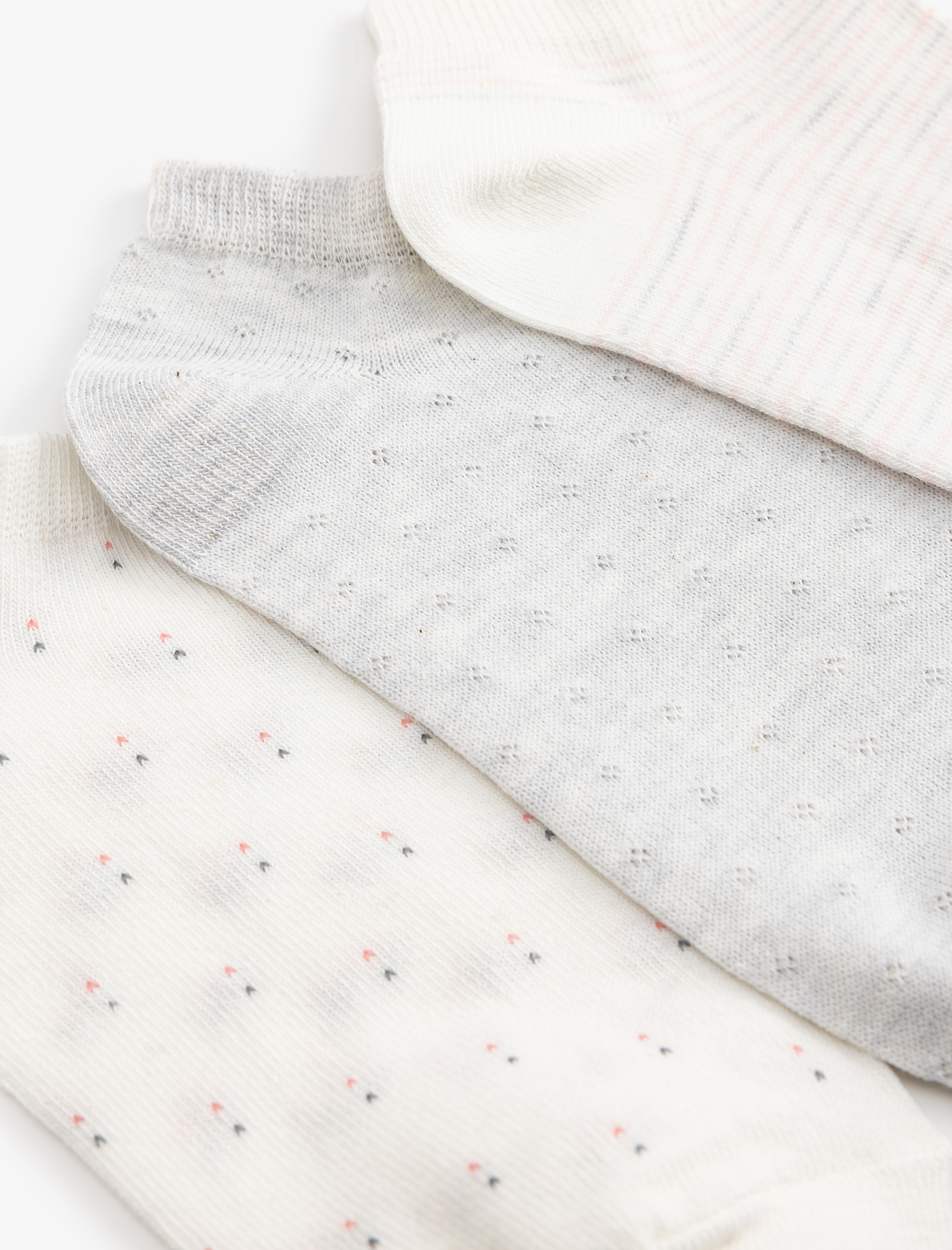 Kadın 3'lü Patik Çorap Seti Geometrik Desenli