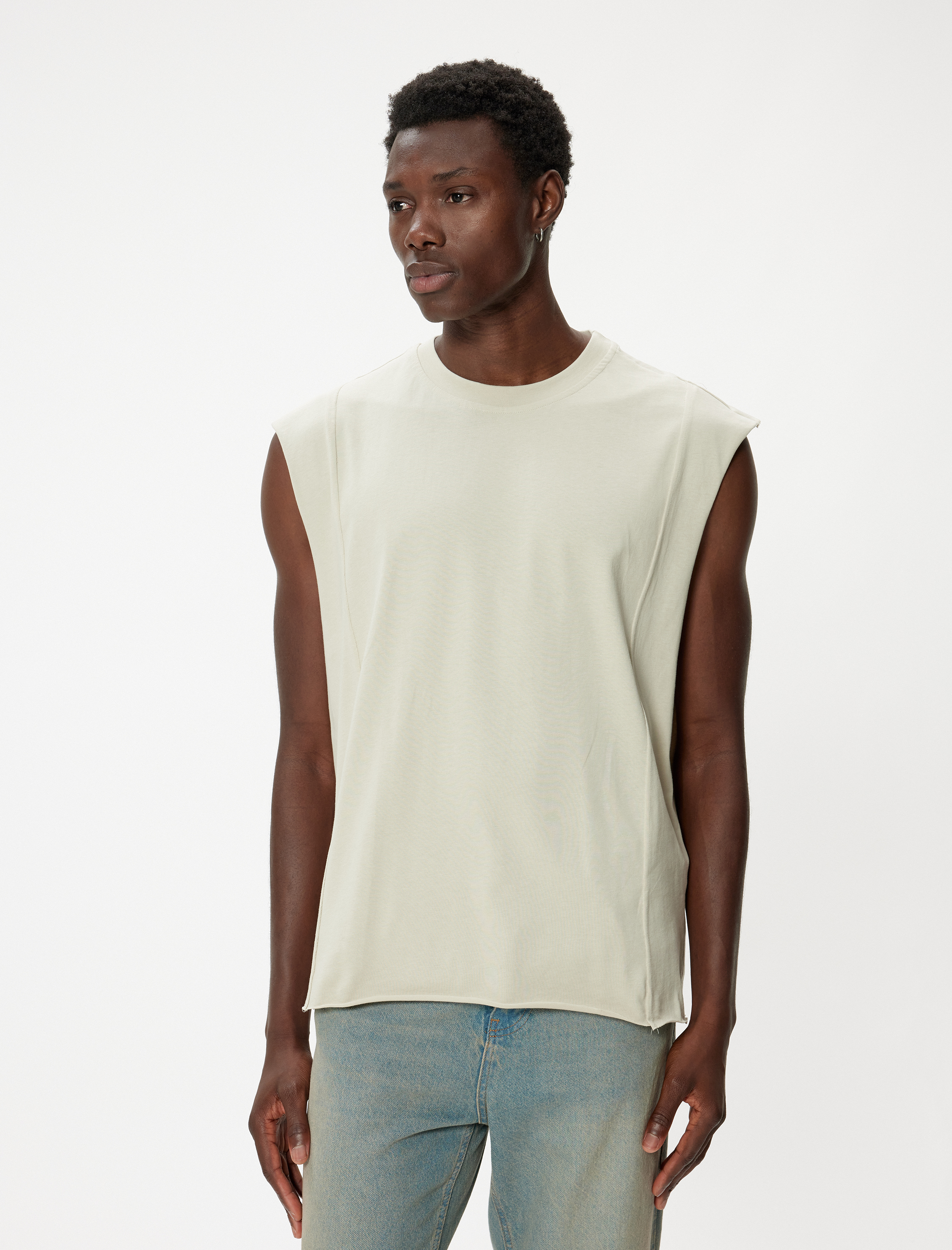   Kolsuz Tişört Basic Bisiklet Yaka Pamuklu