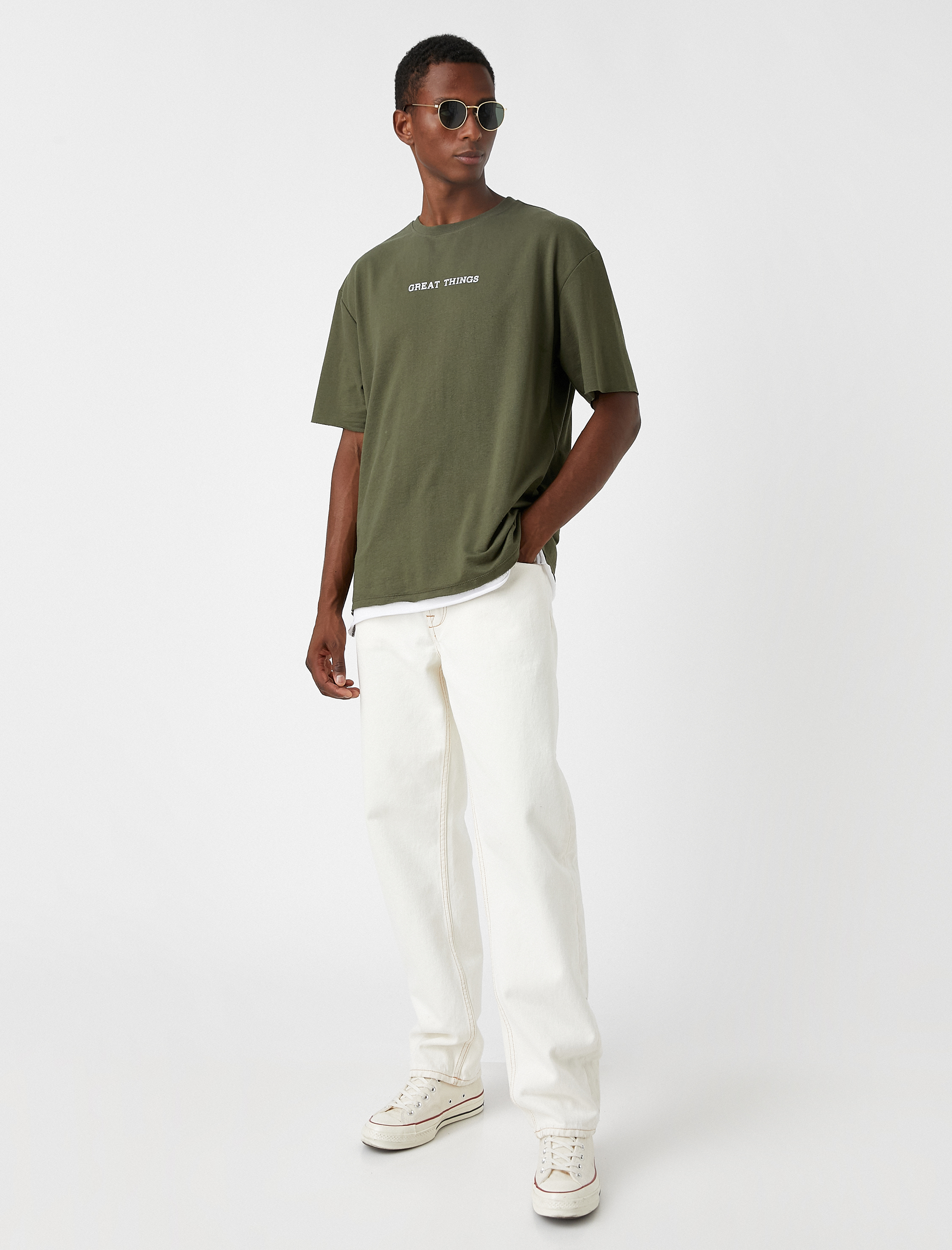   Baskılı Oversize Tişört