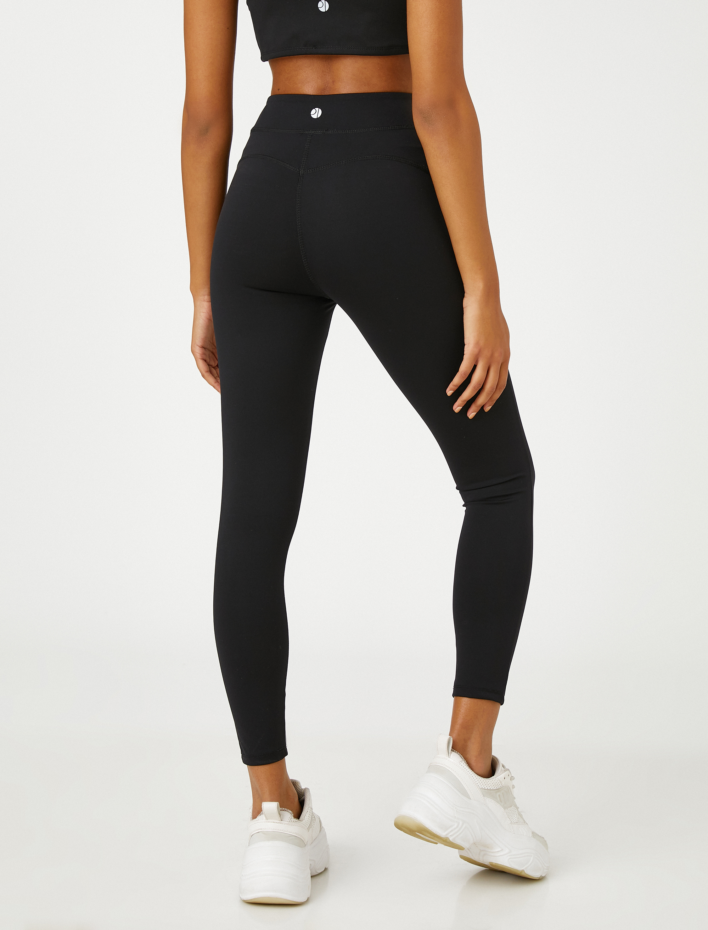   Toparlayıcı Tayt Yüksek Bel Dikiş Detaylı İpeksi Görünümlü