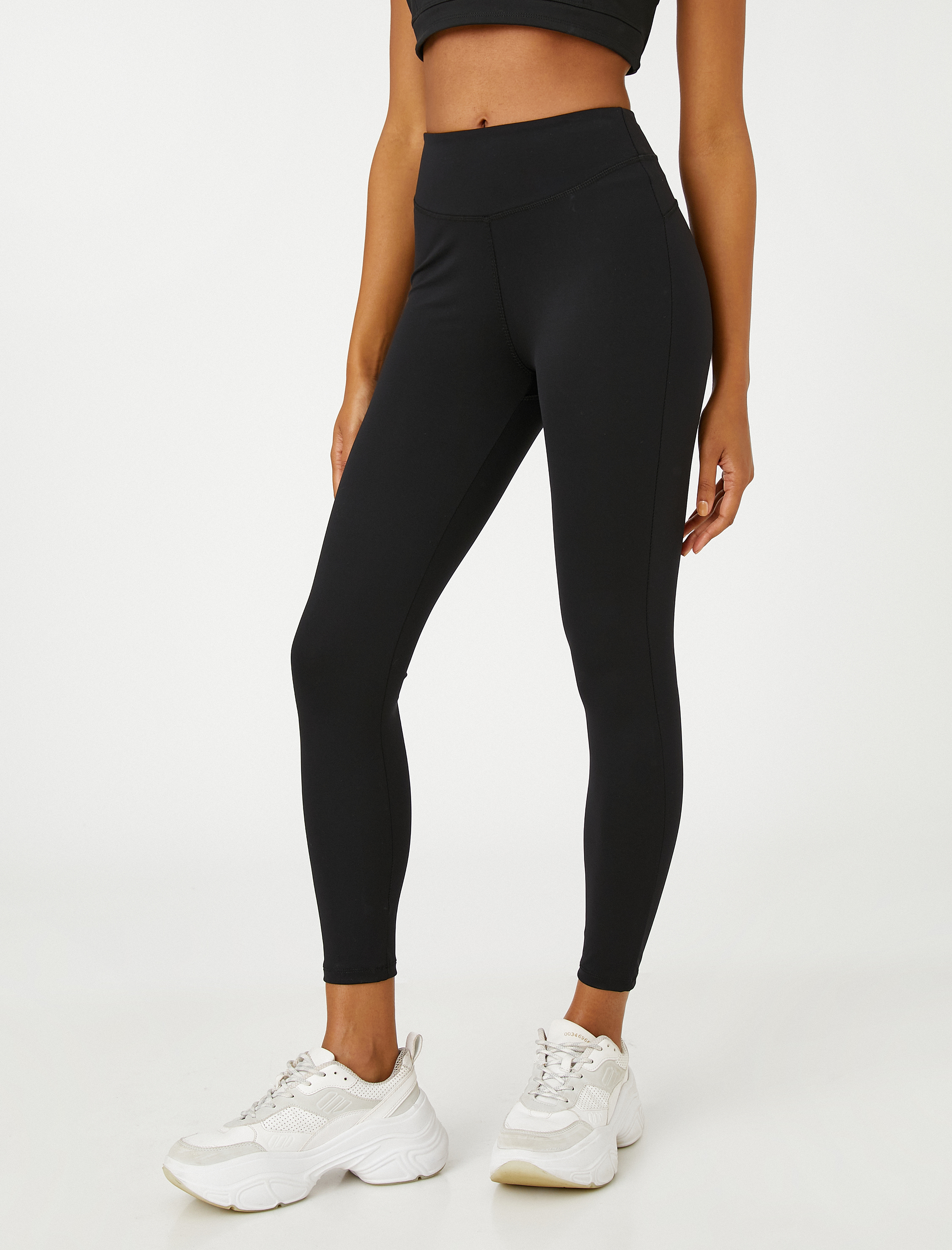   Toparlayıcı Tayt Yüksek Bel Dikiş Detaylı İpeksi Görünümlü