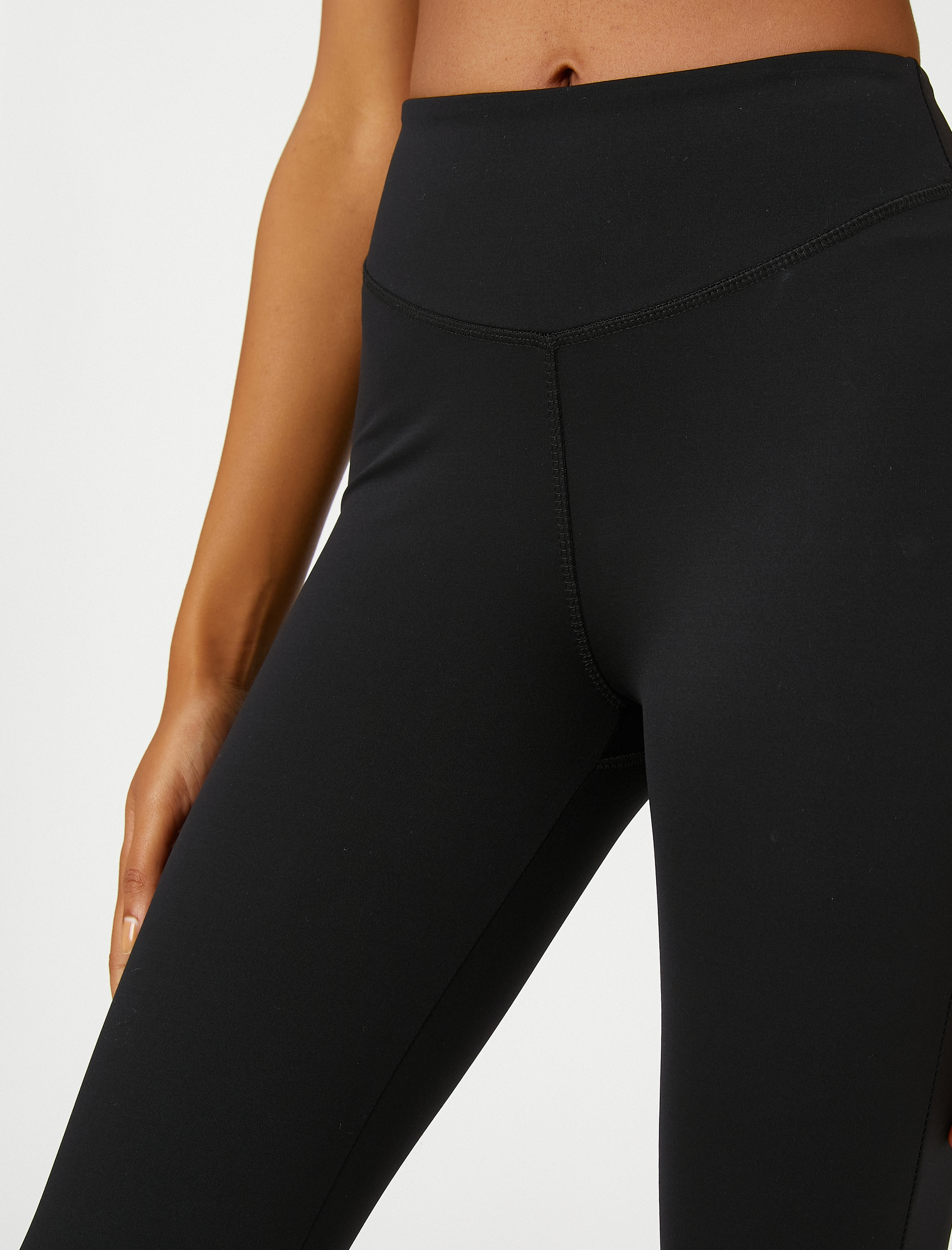   Toparlayıcı Tayt Yüksek Bel Dikiş Detaylı İpeksi Görünümlü