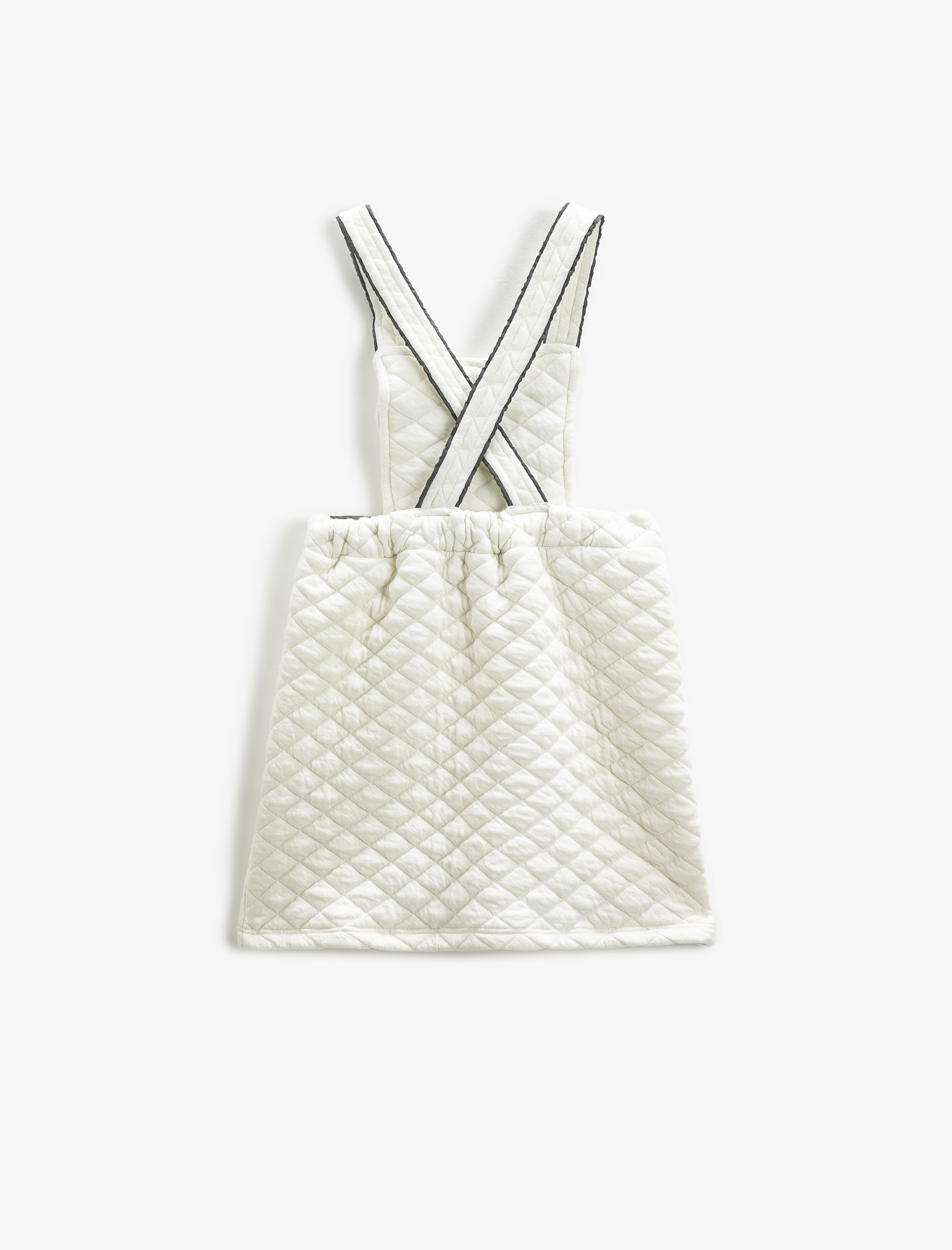  Kız Çocuk Salopet Elbise Kapitone Detaylı Fermuar Cep Detaylı