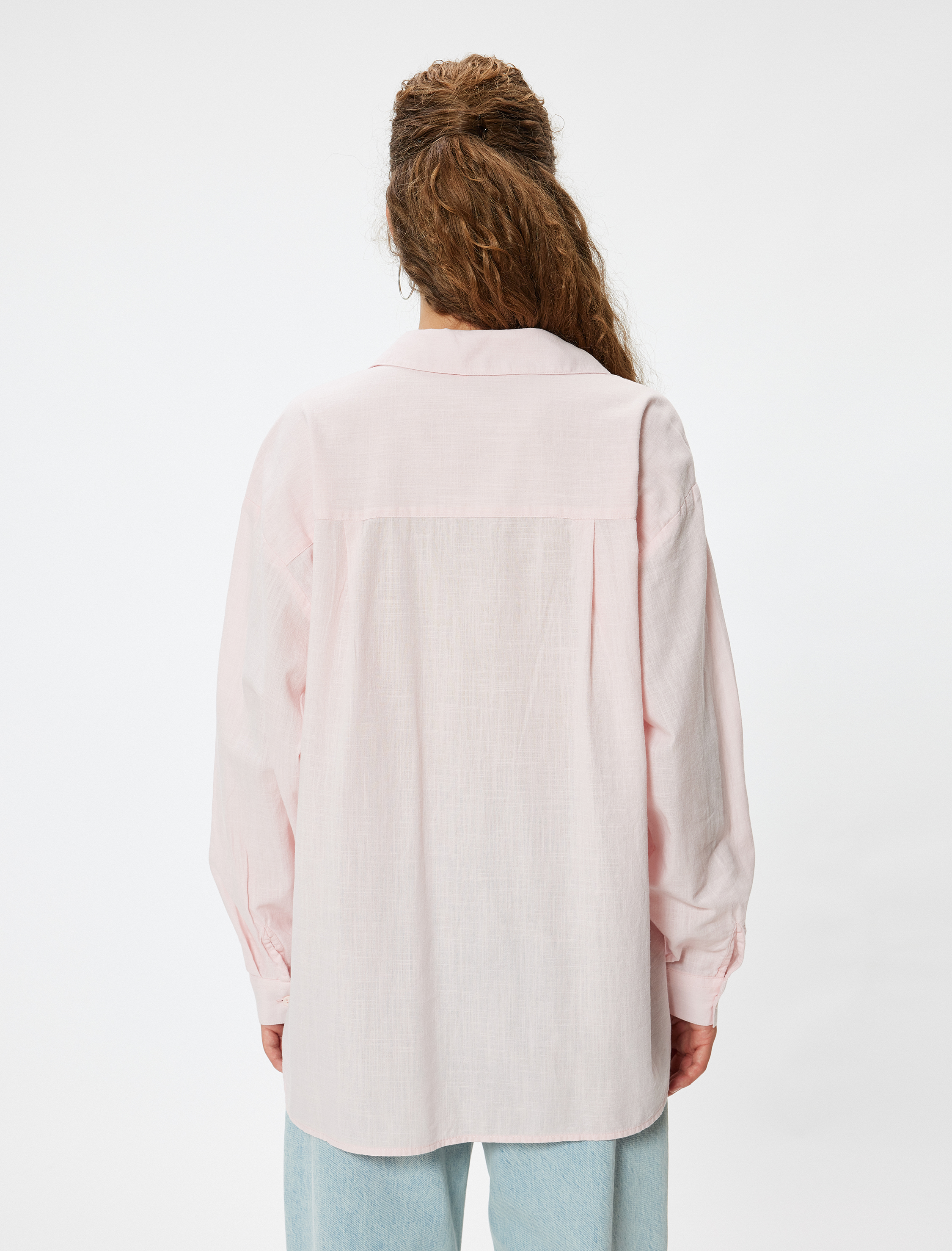 Uzun Kollu Gömlek Düğmeli Klasik Yaka Pamuklu