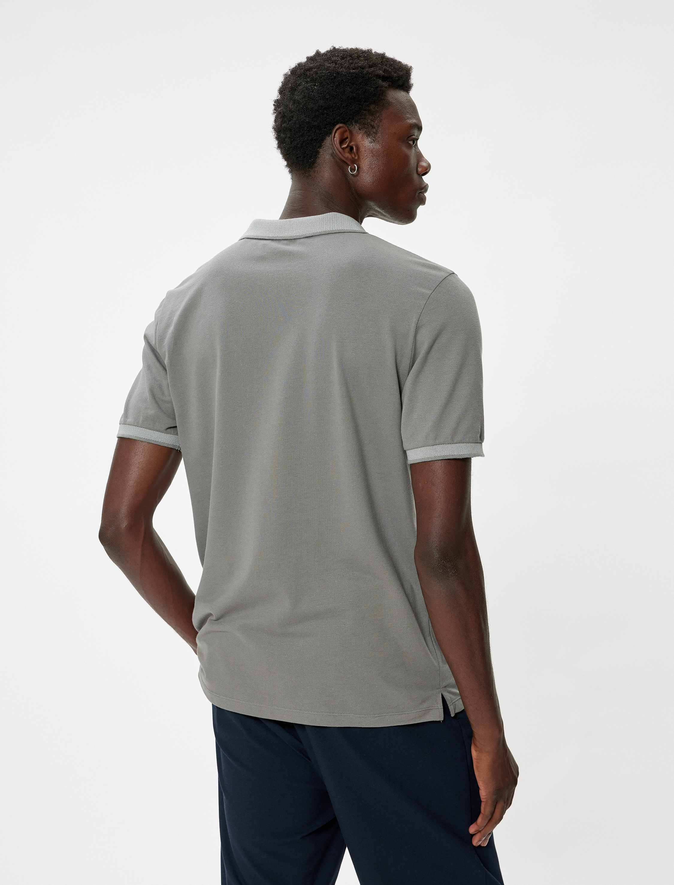 Polo Yaka Tişört Slim Fit Kısa Kollu Yaka Detaylı