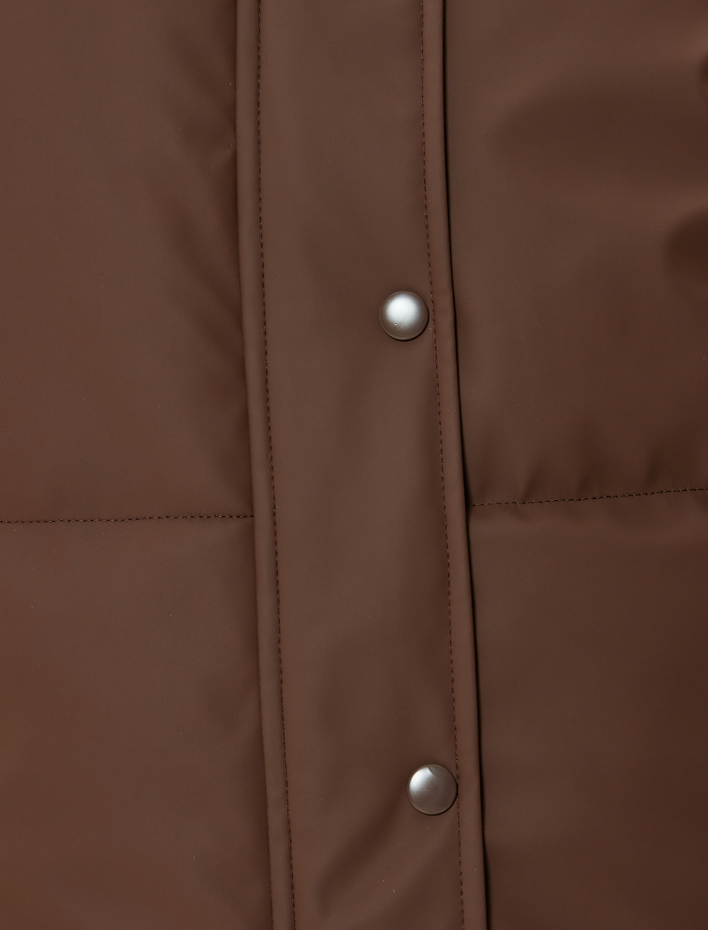 Fermuarlı Dik Yaka Düğmeli Cep Detaylı Kapitone Şişme Yelek