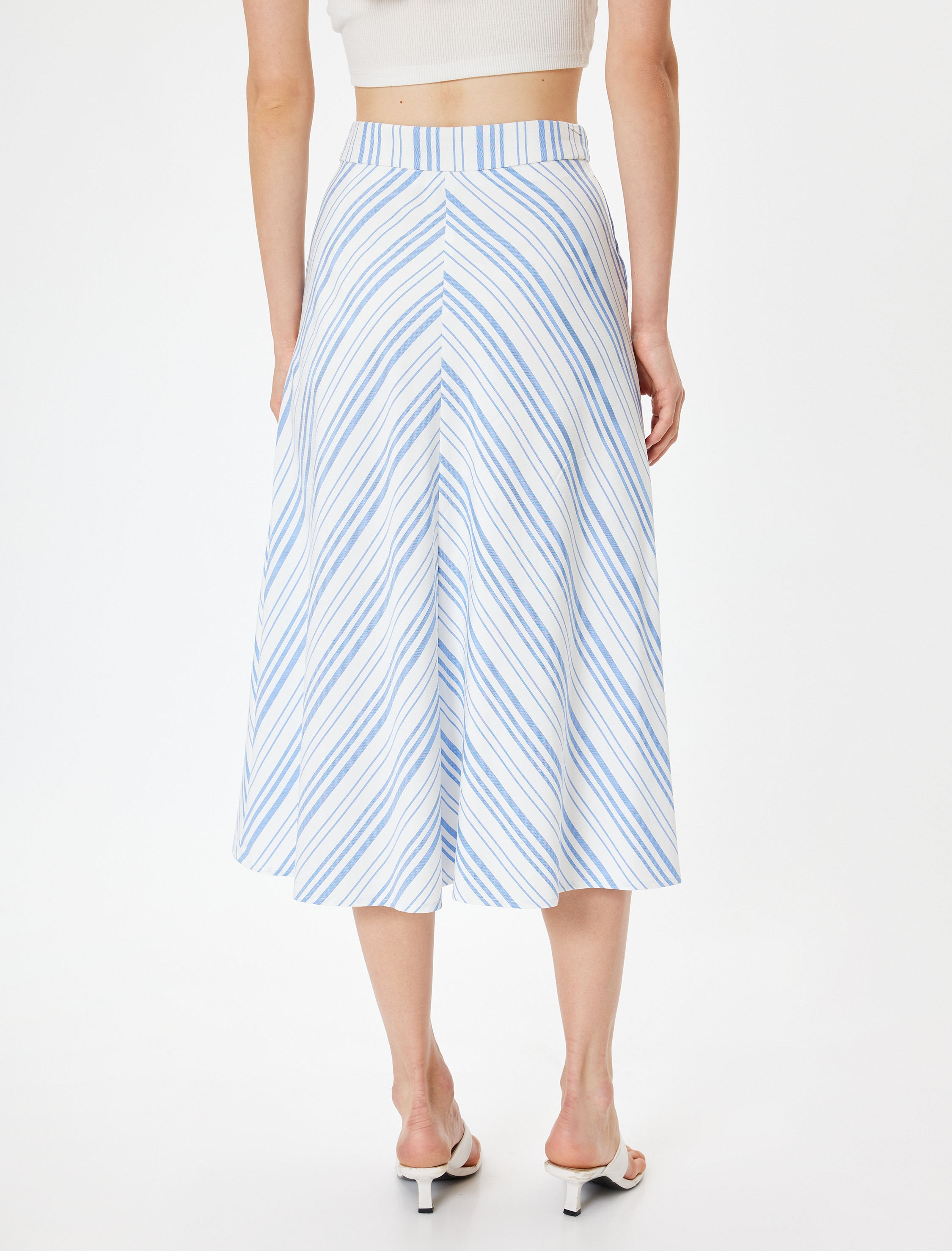   Midi Boy A Kesim Etek Düğmeli Cepli