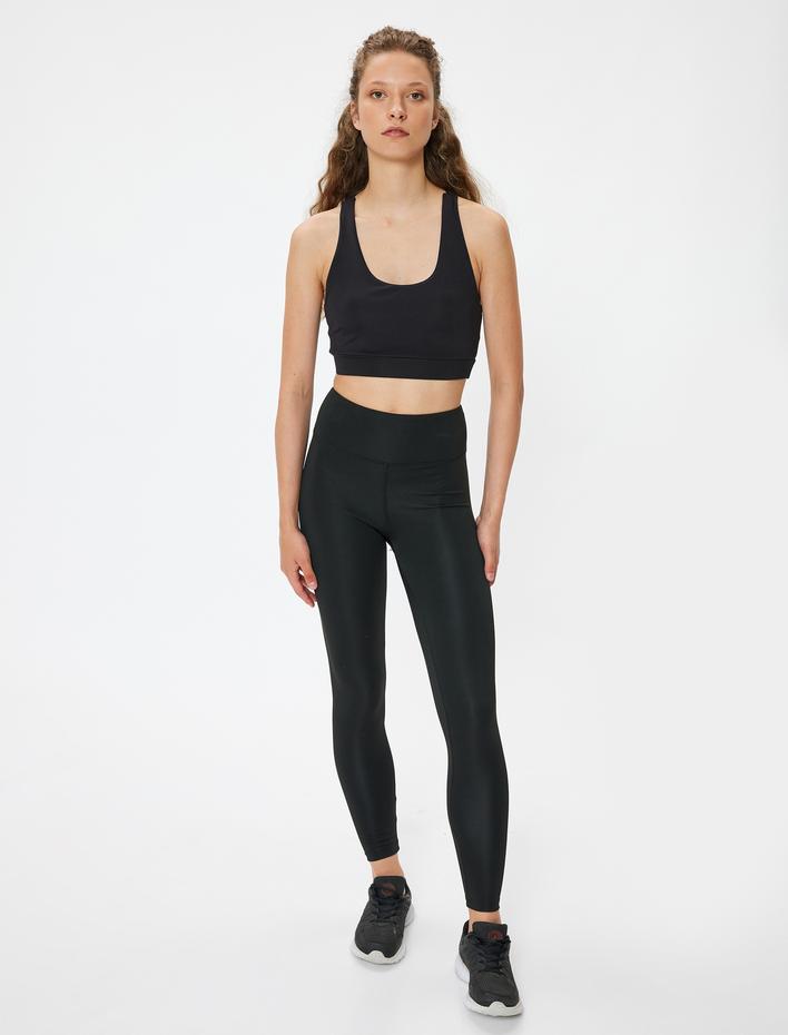  Spor Tayt Yüksek Bel Slim Fit İnterlok