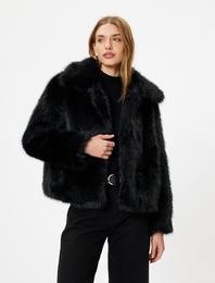 Uzun Kollu Peluş Mont