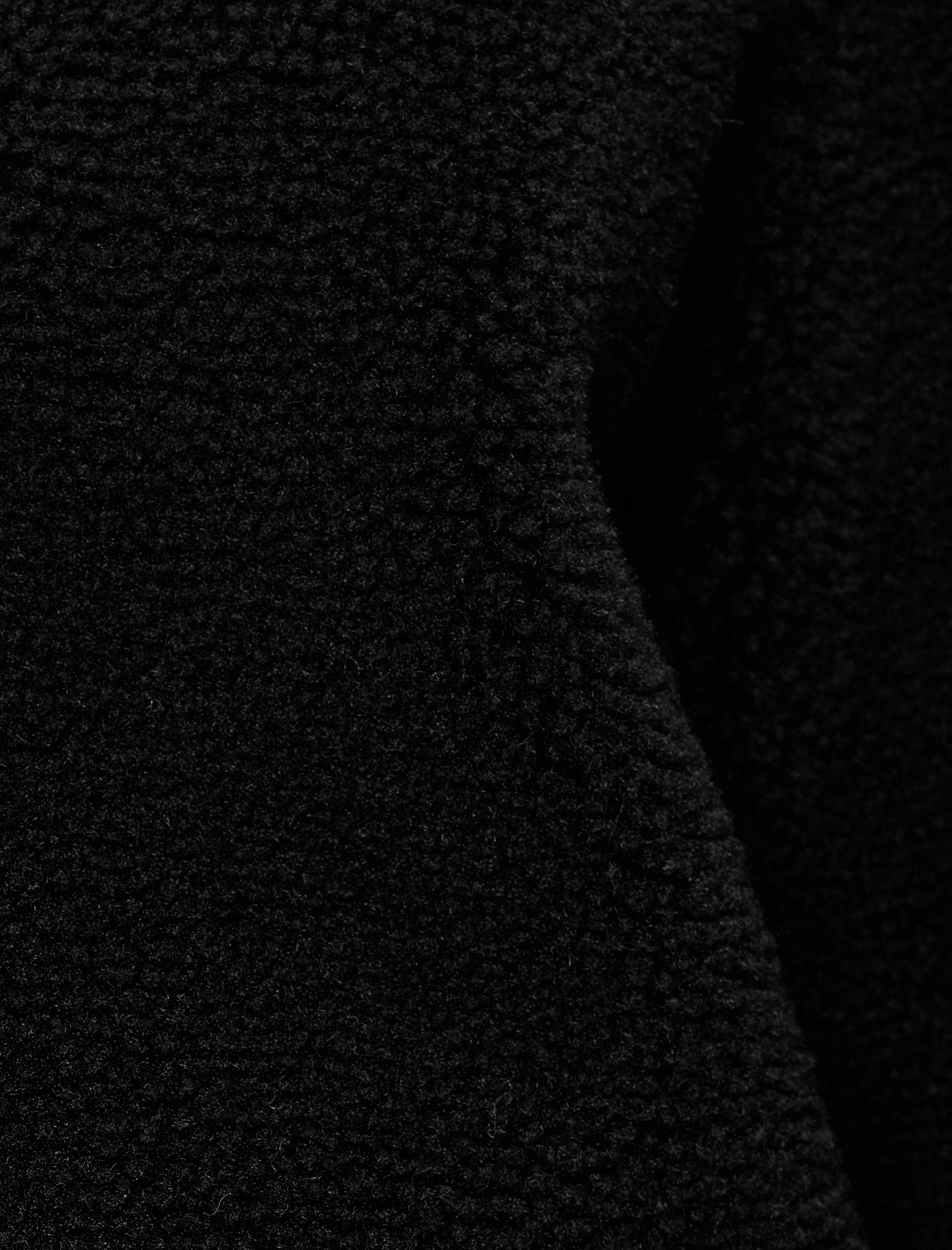   Uzun Peluş Ceket Suni Deri Detaylı Düğmeli Bisiklet Yaka Fleto Cepli