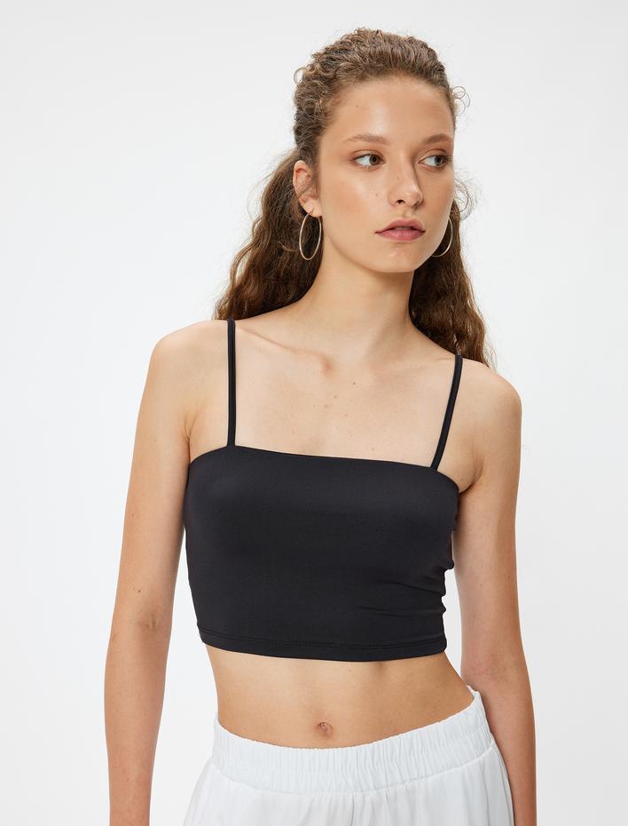  Crop Atlet Basic İp Askılı Slim Fit