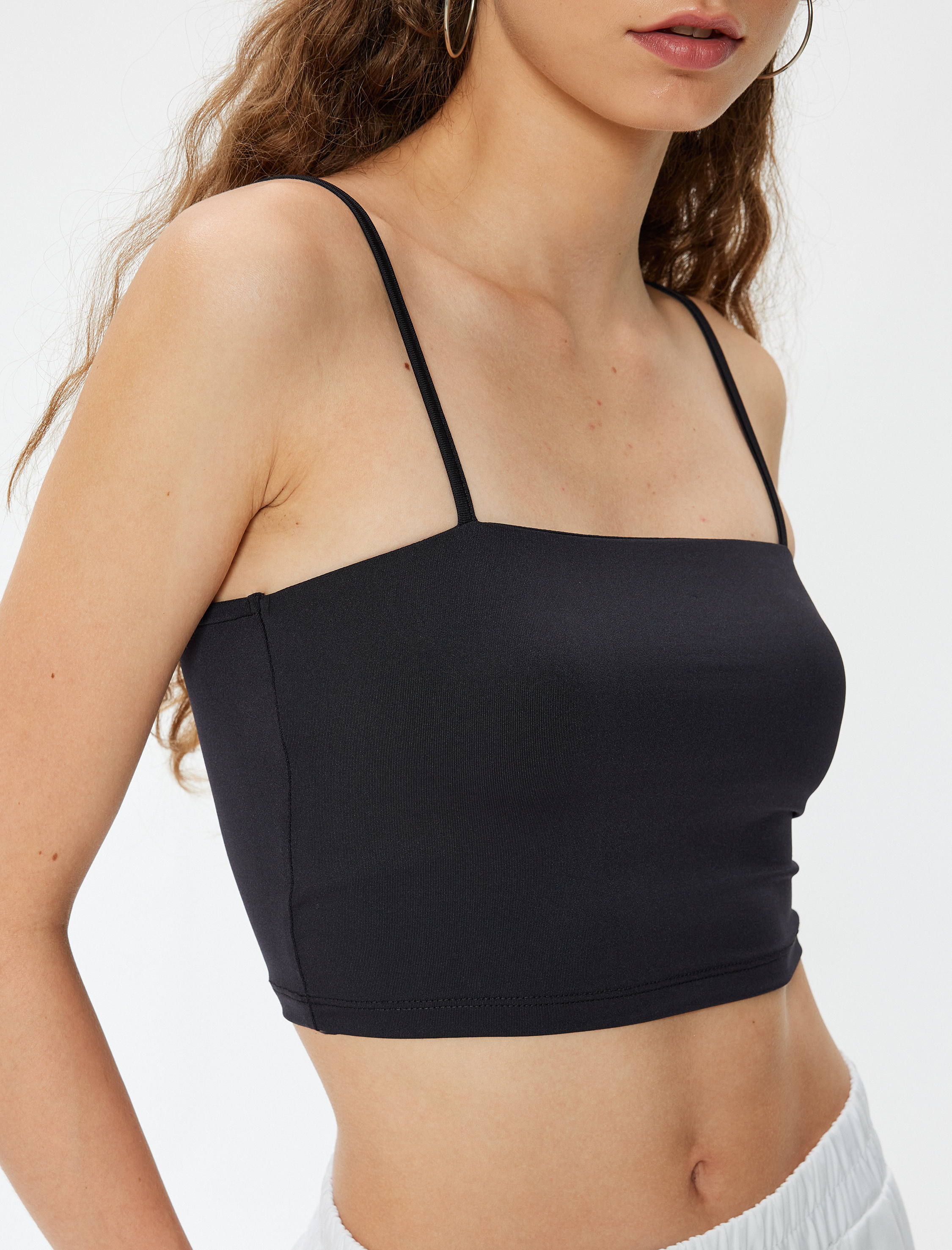   Crop Atlet Basic İp Askılı Slim Fit