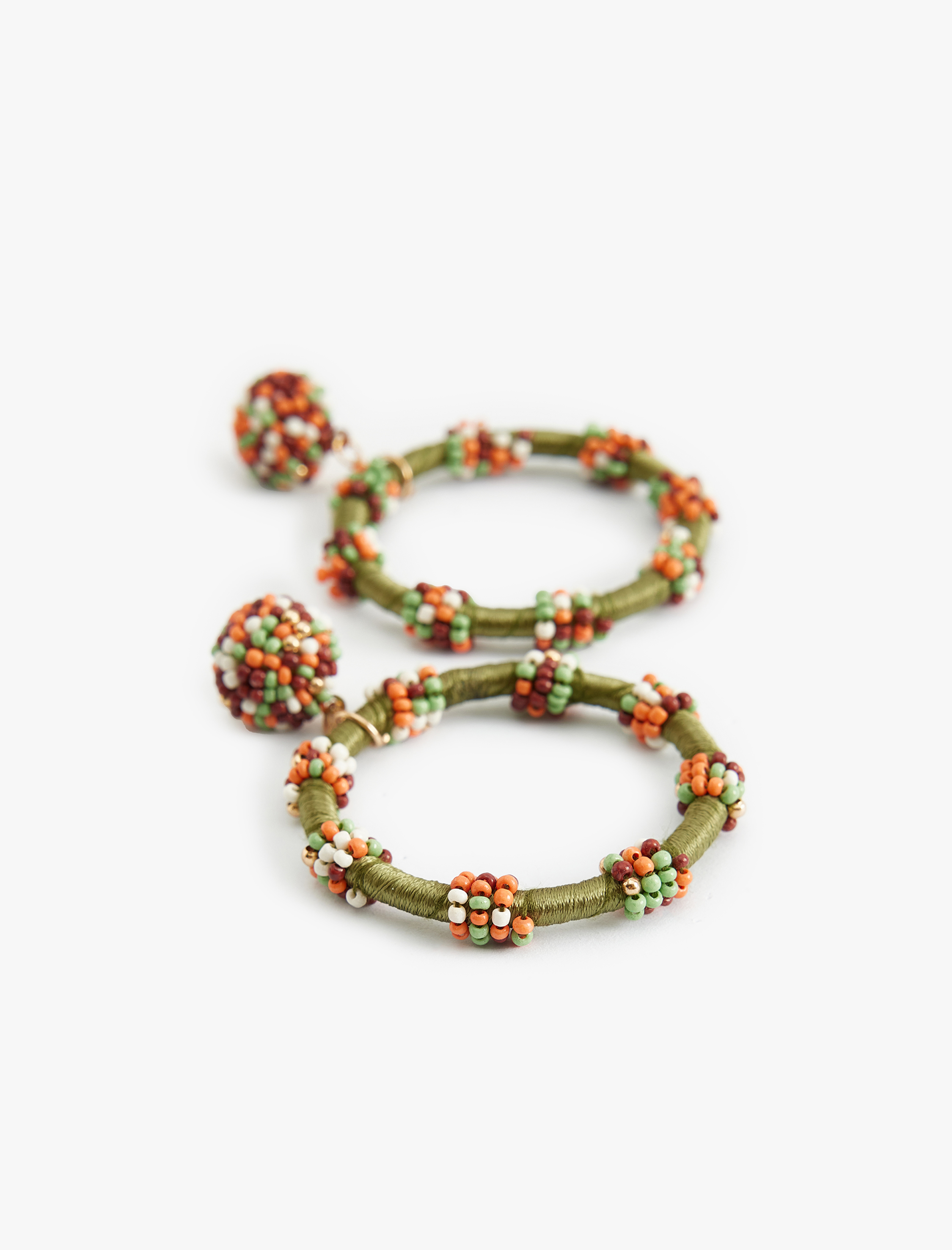  Kadın Geometrik Küpe Sallantılı Boncuk Detaylı Çok Renkli