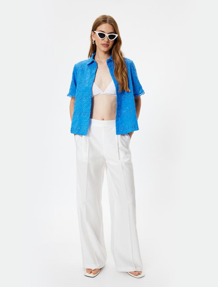  Fisto Gömlek Kısa Kollu Klasik Yaka