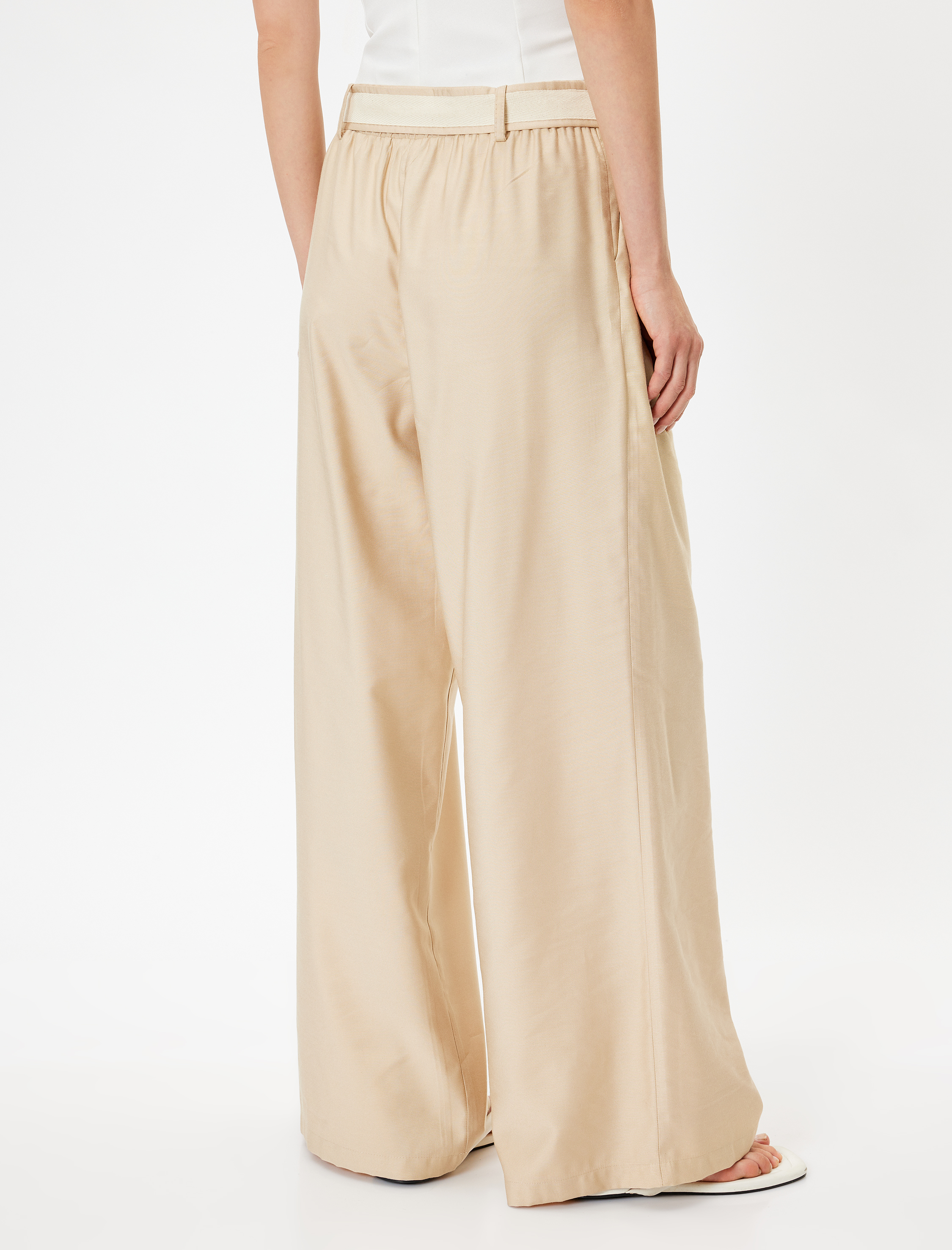   Koton X Sima Tarkan - Viskon Palazzo Pantolon Geniş Paça Kemerli Cepli