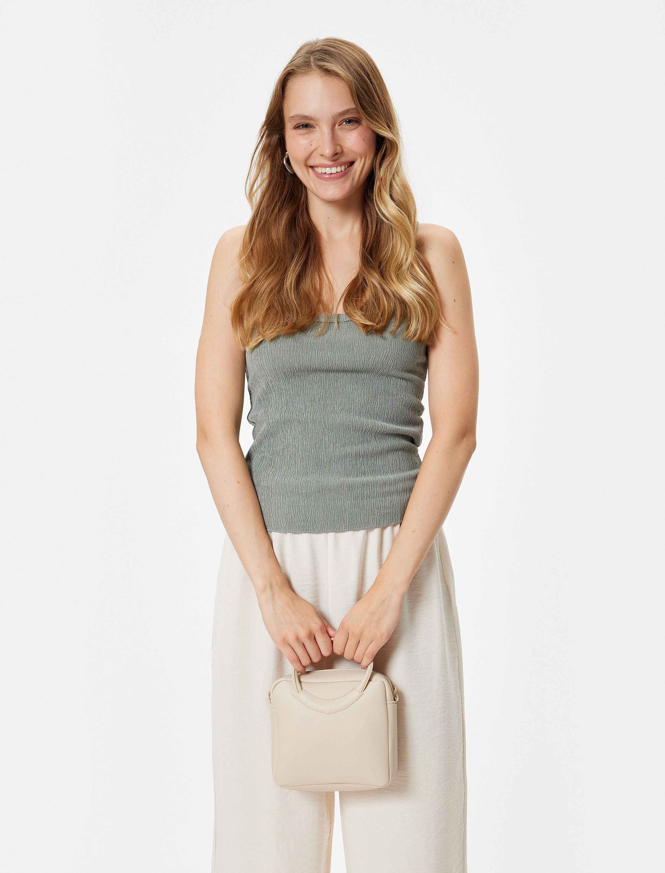  Kadın Mini Kare Çanta Suni Deri Askılı Saplı