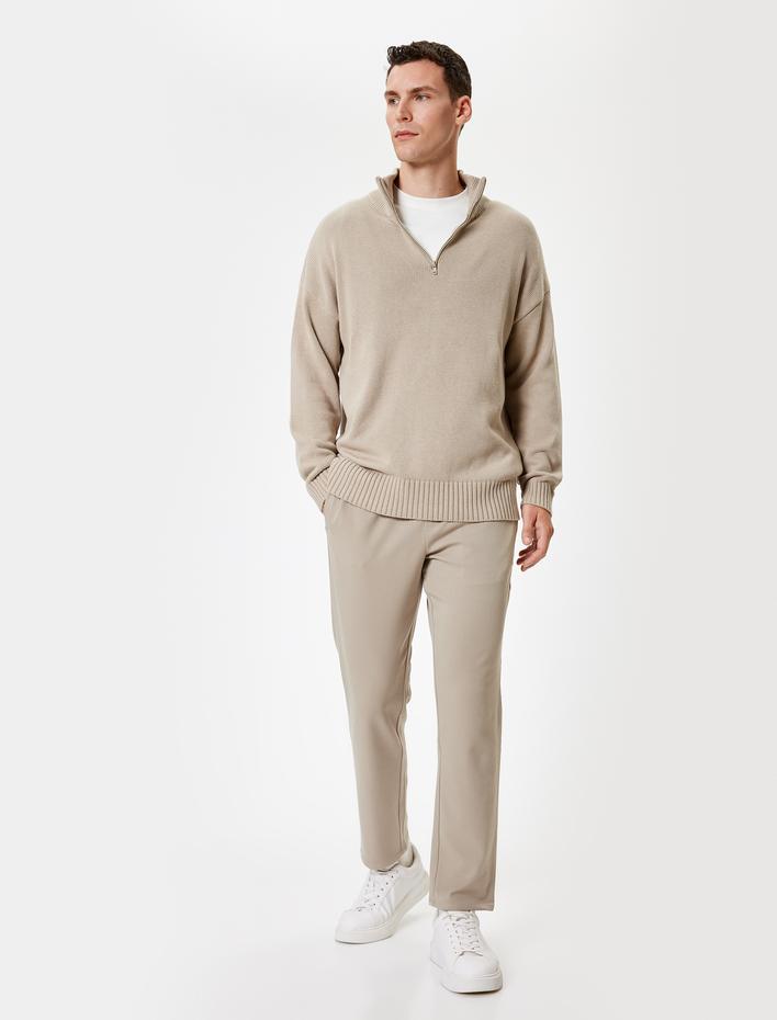  Kumaş Pantolon Beli Bağcıklı Cep Detaylı