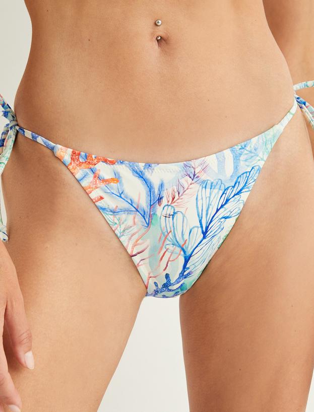 Koton X Şahika Ercümen - İpli Bikini Altı Mercan Baskılı Astarlı_4