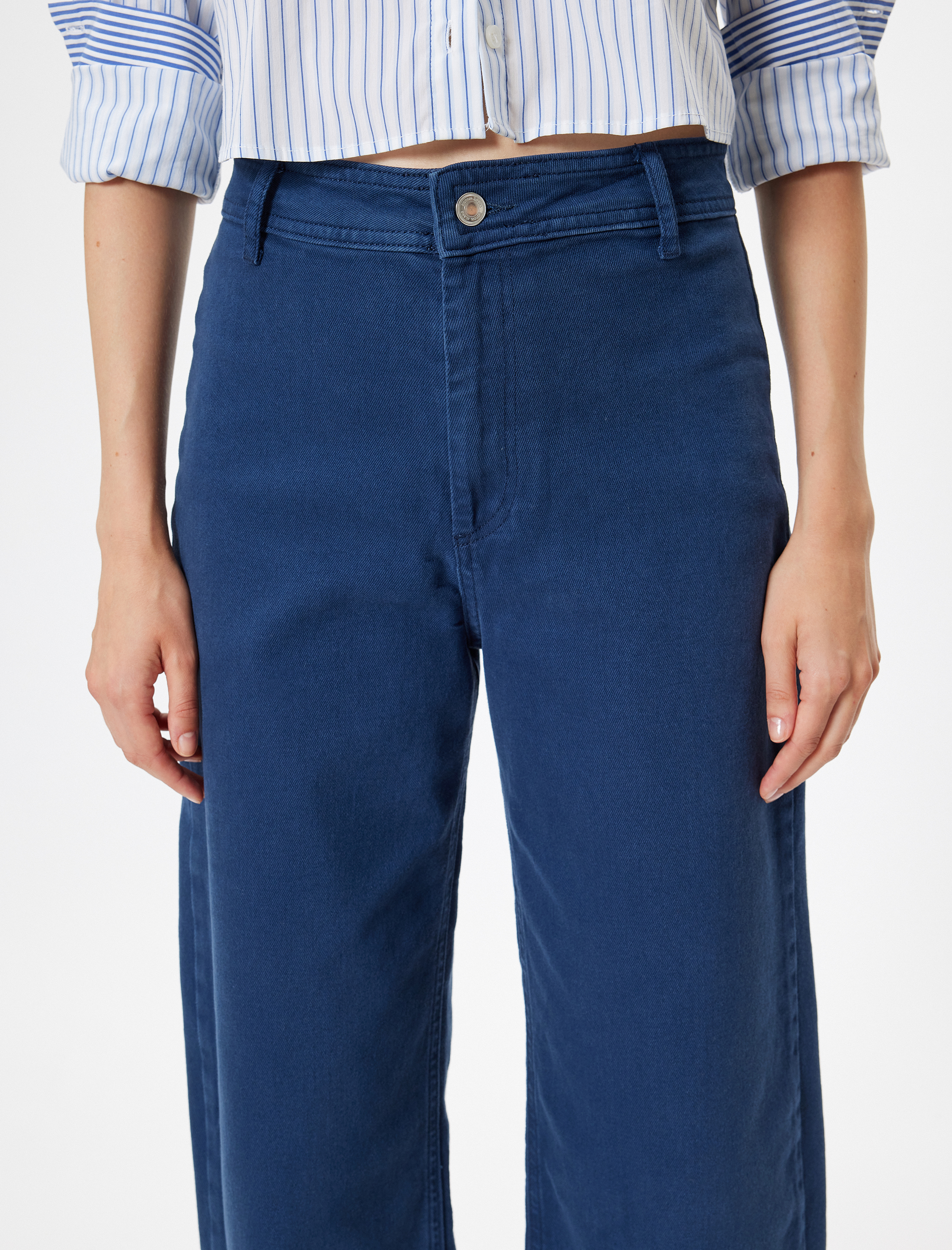   Geniş Kısa Paça Kot Pantolon Standart Bel -  Sandra Jeans