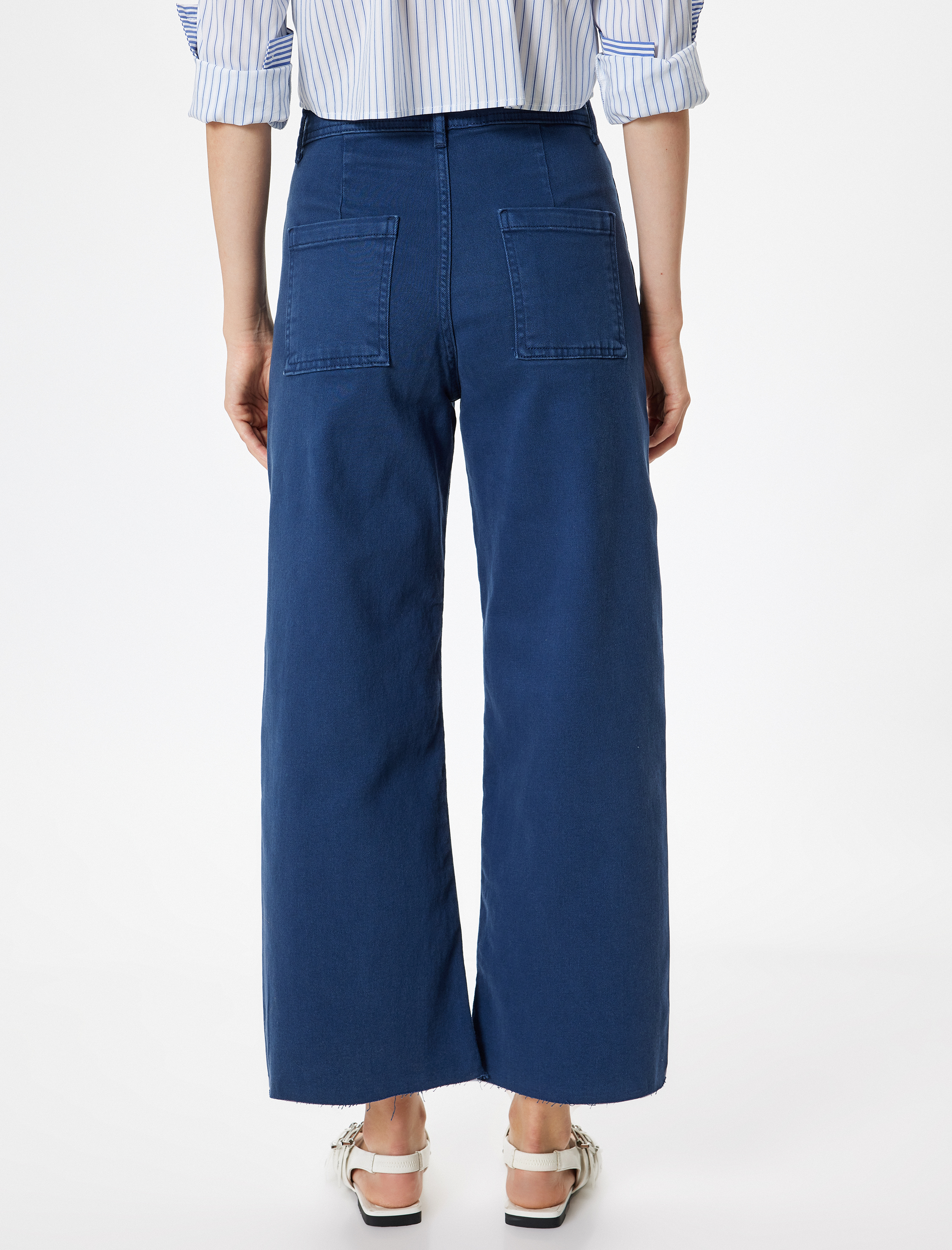   Geniş Kısa Paça Kot Pantolon Standart Bel -  Sandra Jeans