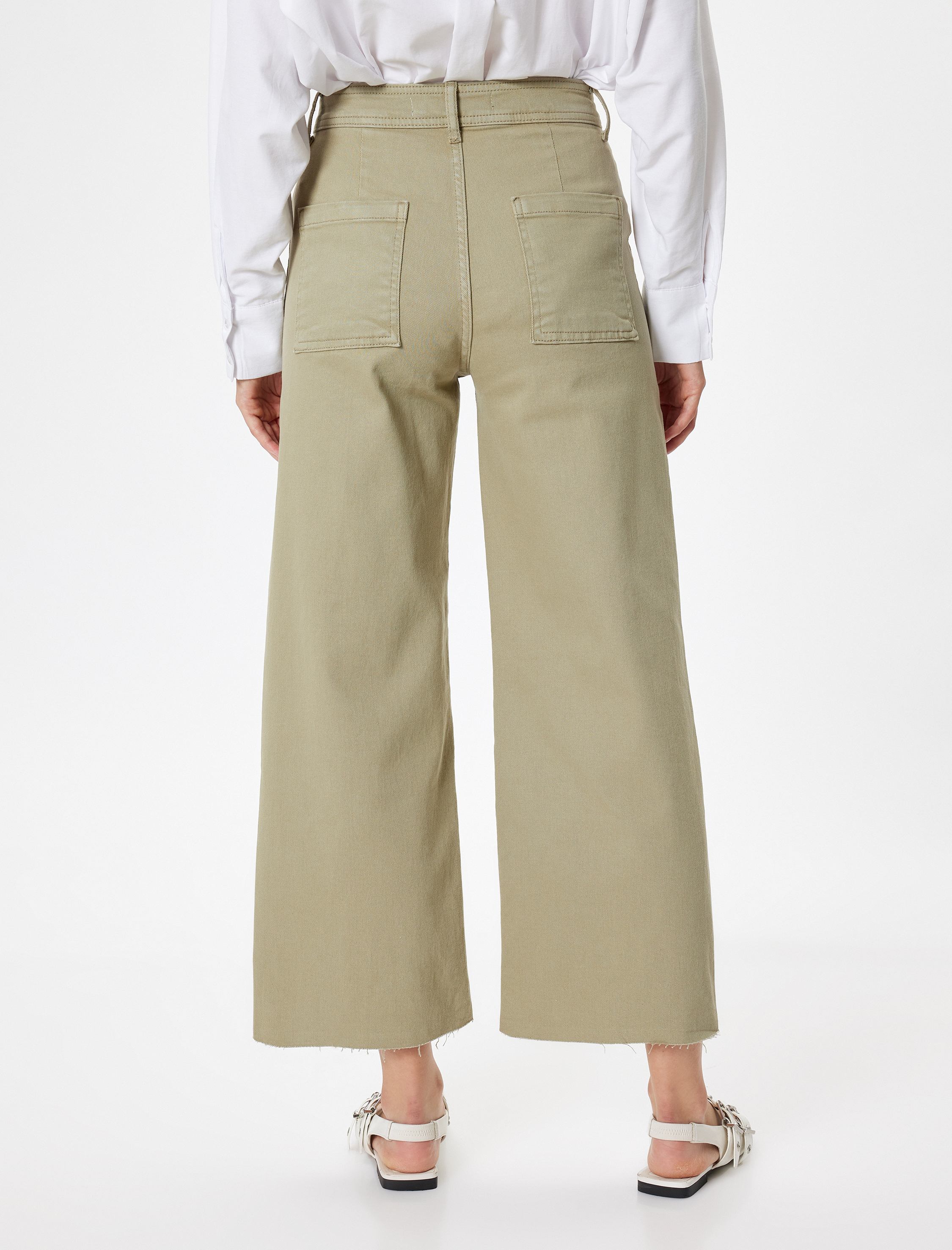   Geniş Kısa Paça Kot Pantolon Standart Bel -  Sandra Jeans