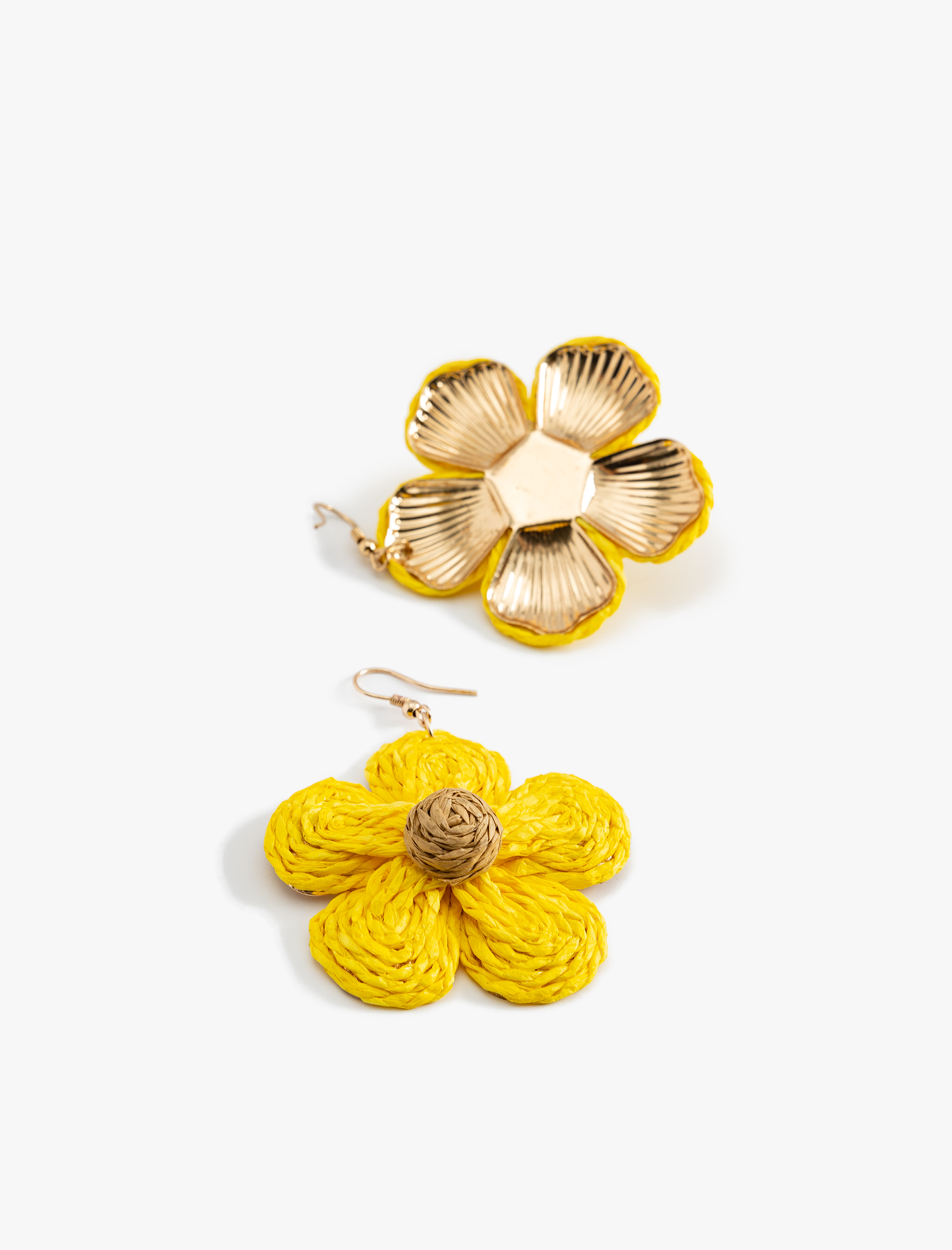  Kadın Çiçek Küpe Sallantılı Hasır