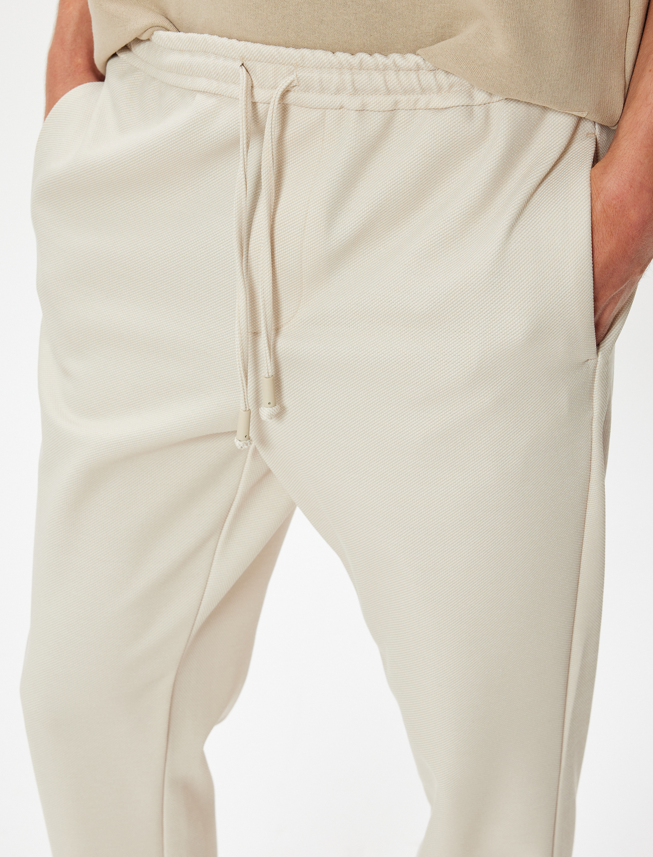   Beli Bağcıklı Pantolon Cep Detaylı Katlamalı Paça