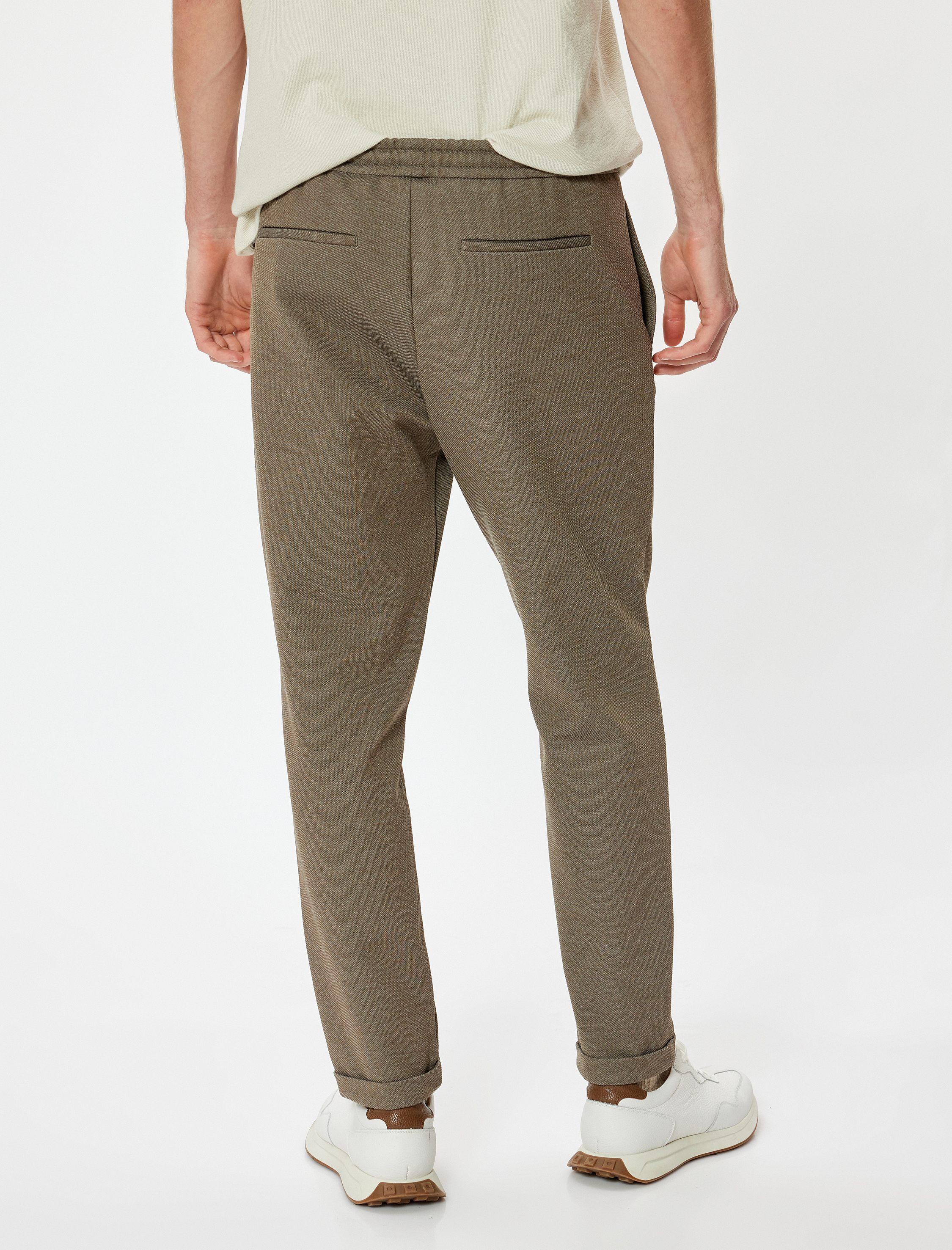   Beli Bağcıklı Pantolon Cep Detaylı Katlamalı Paça