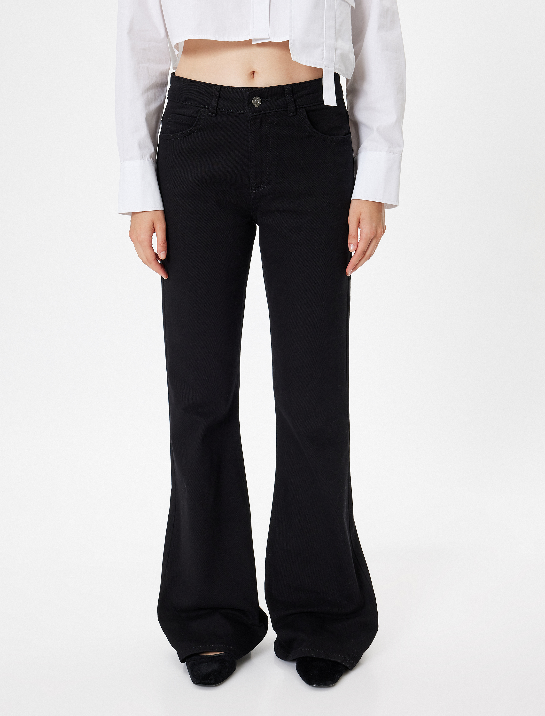   Standart Bel İspanyol Paça Kot Pantolon Dar Kesim - Flare Jeans