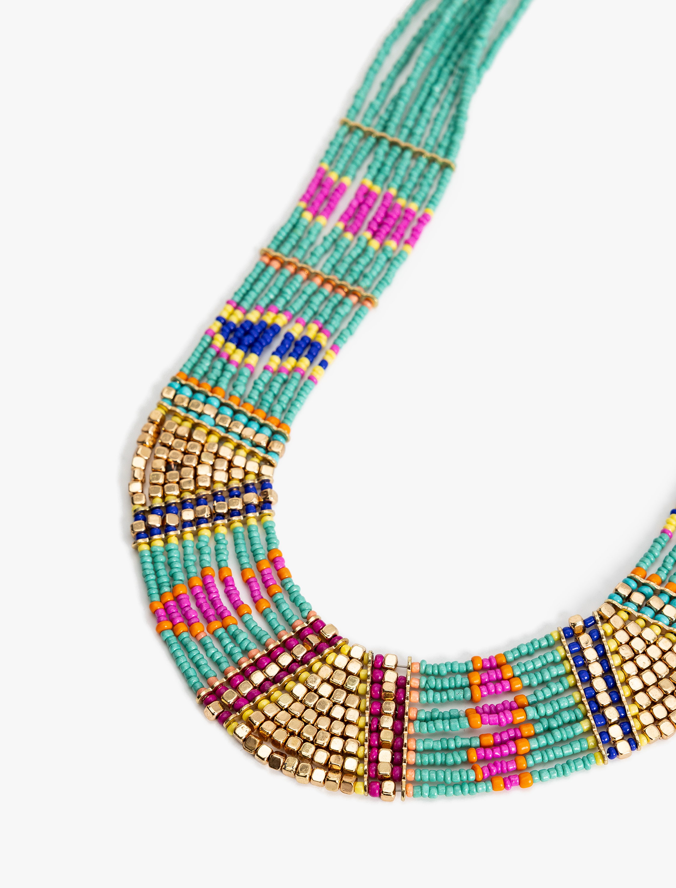  Kadın Büyük Çok Renkli Boncuklu Kolye