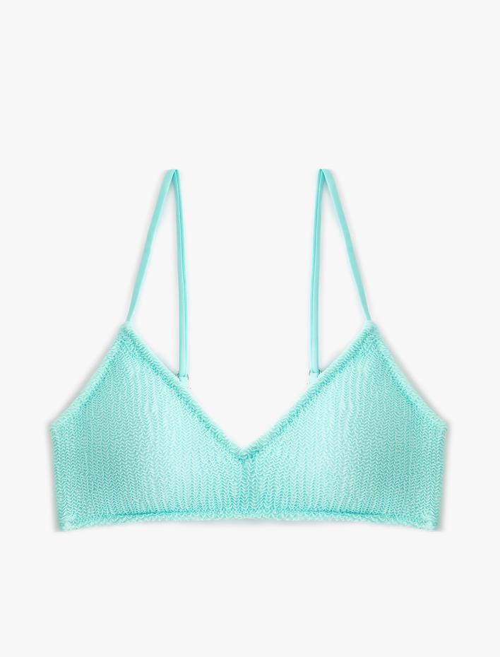  Dokulu Bralet Bikini Üstü Arkası Kopçalı Astarlı Pedli
