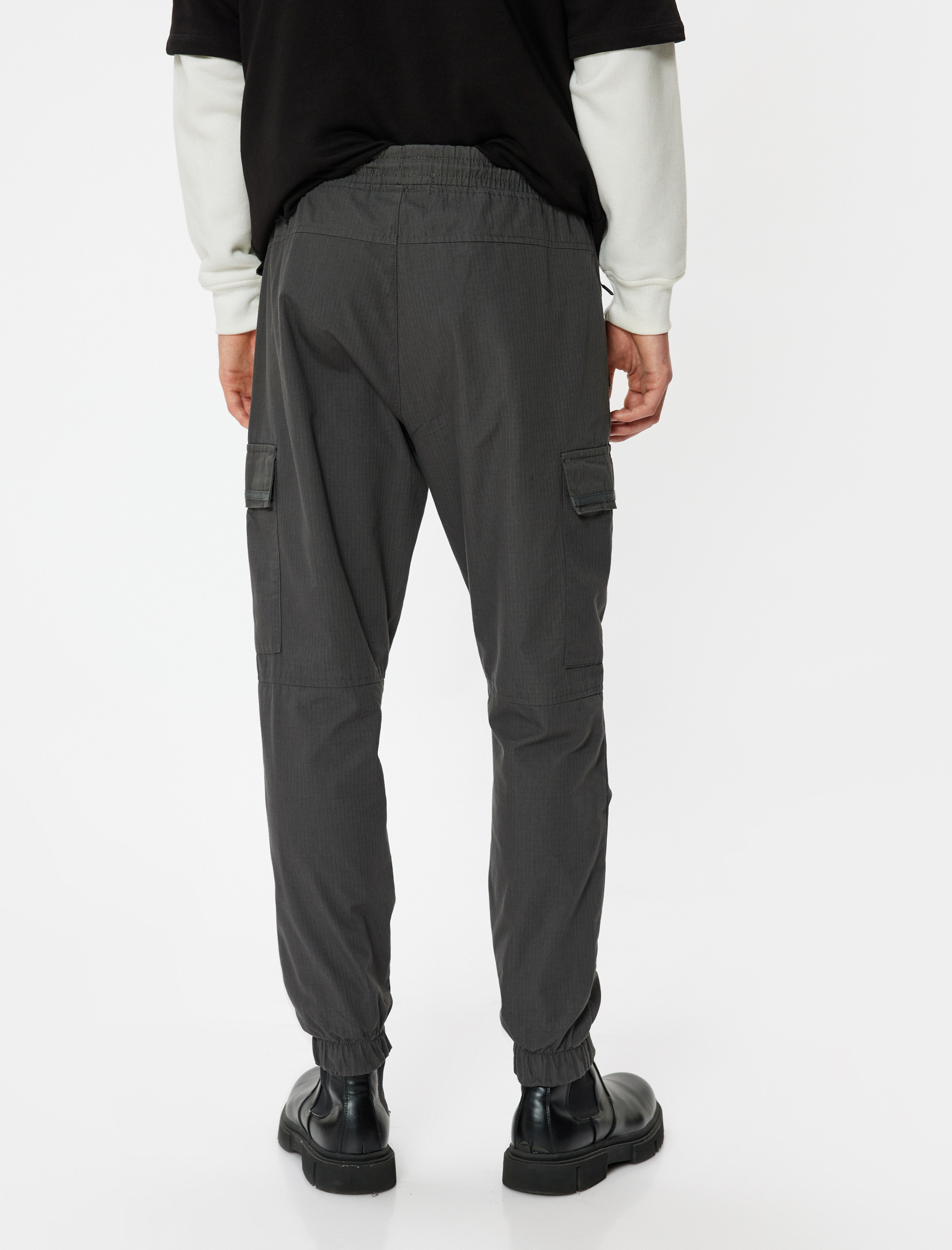   Kargo Jogger Pantolon Beli Bağcıklı Cep Detaylı Pamuklu