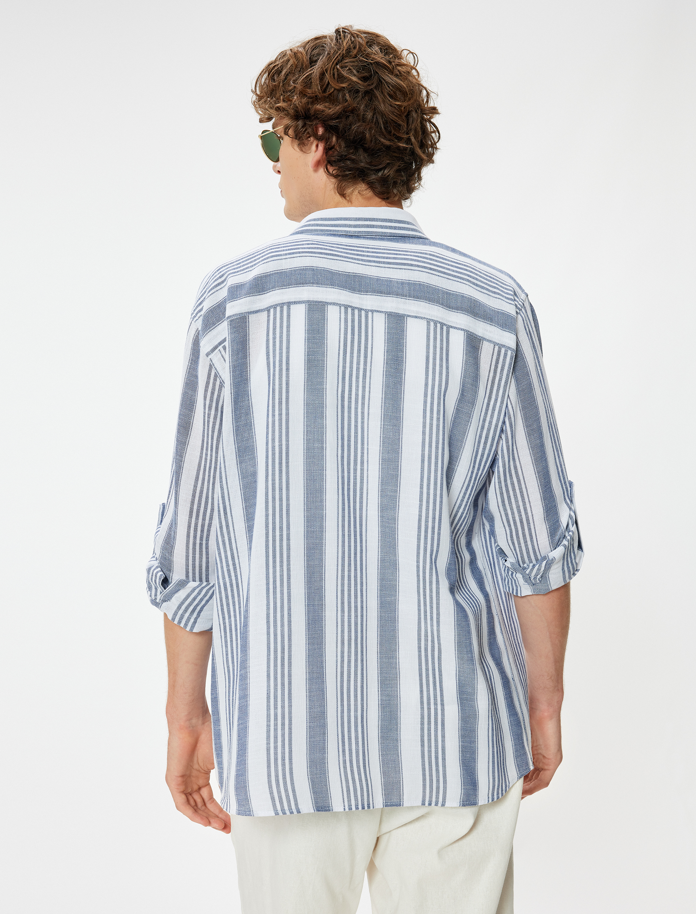   Uzun Kollu Gömlek Klasik Yaka Düğmeli Pamuklu Regular Fit