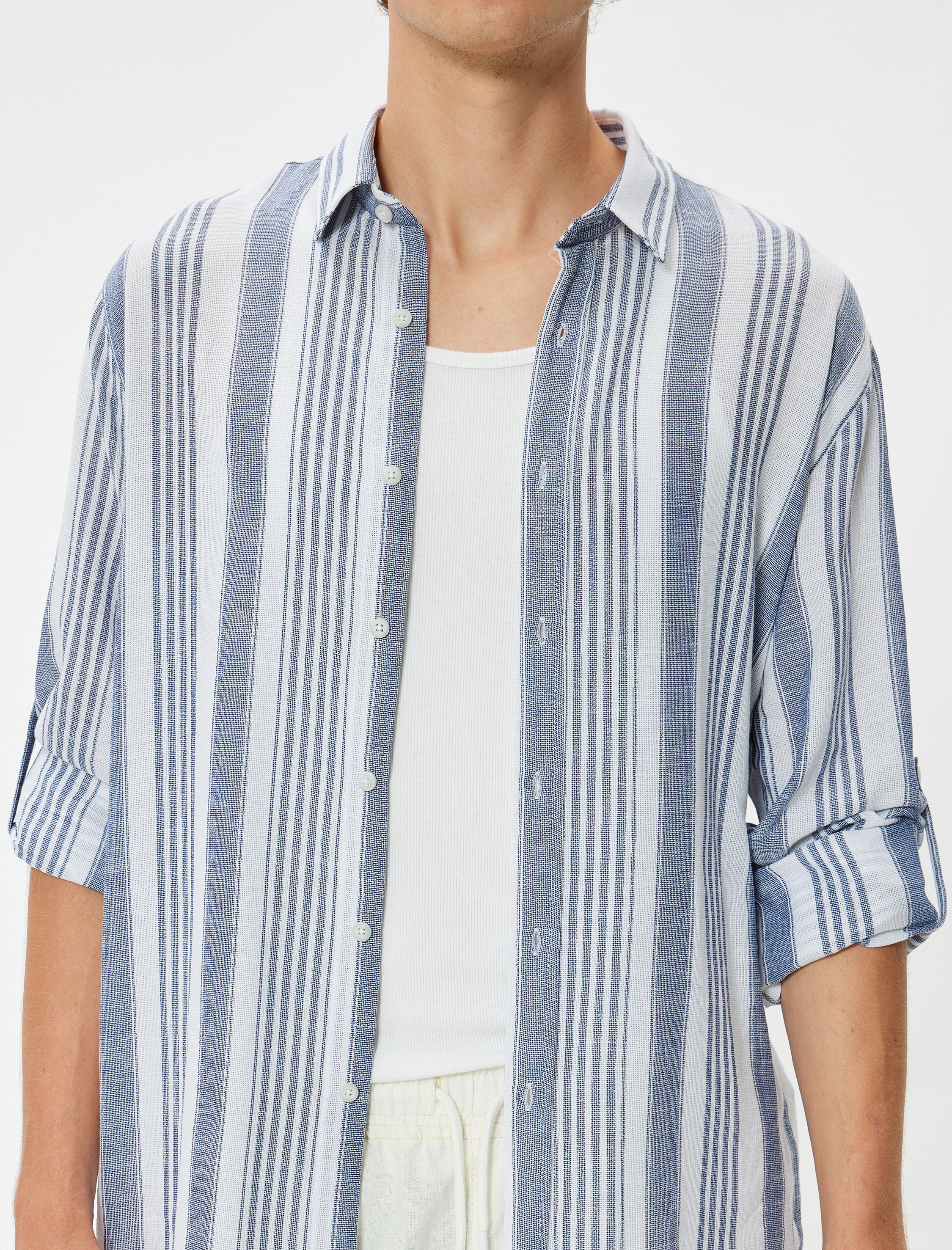   Uzun Kollu Gömlek Klasik Yaka Düğmeli Pamuklu Regular Fit