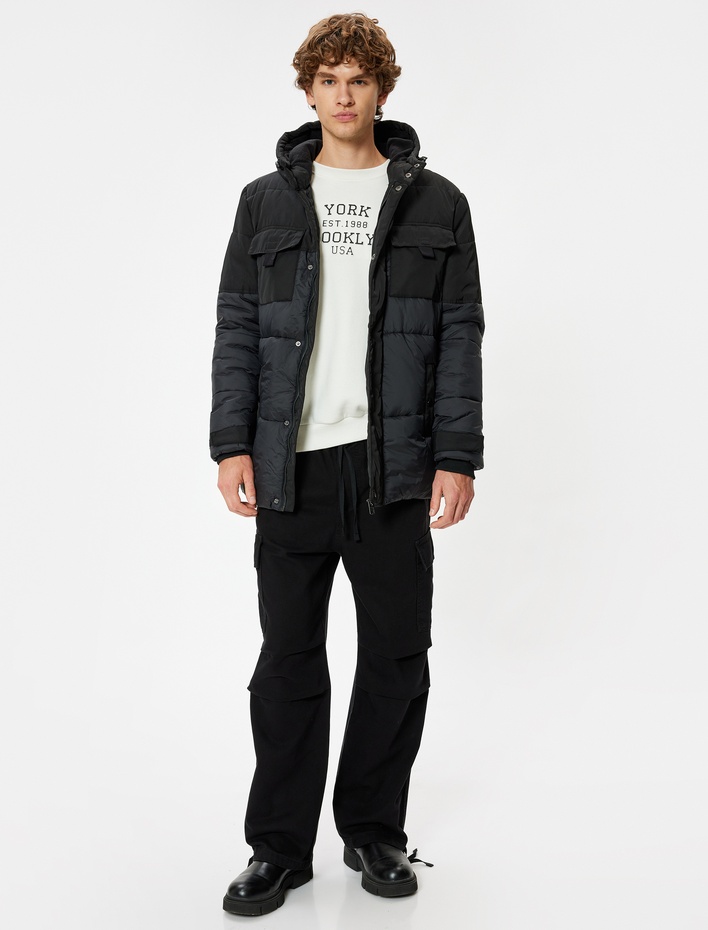  Anorak Mont Kapşonlu Slim Fit Cep Detaylı Fermuarlı