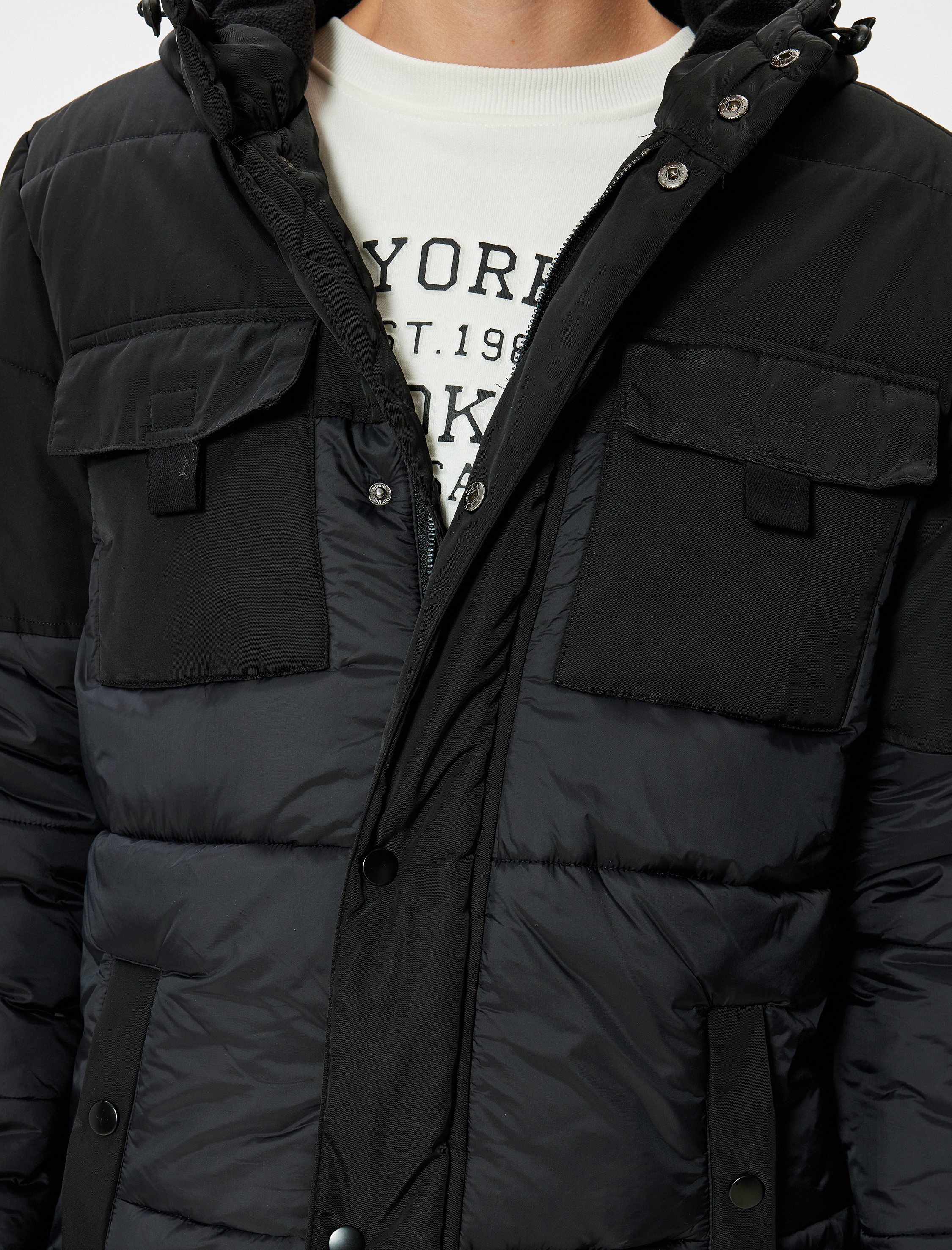   Anorak Mont Kapşonlu Slim Fit Cep Detaylı Fermuarlı