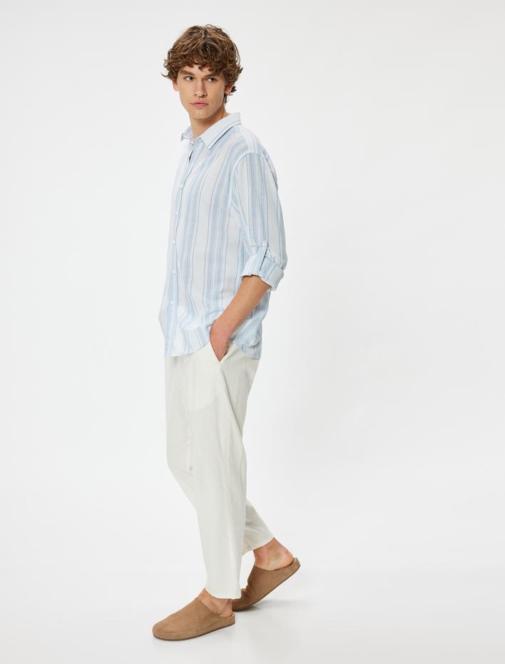  Basic Gömlek Uzun Kollu Düğmeli Pamuklu Regular Fit