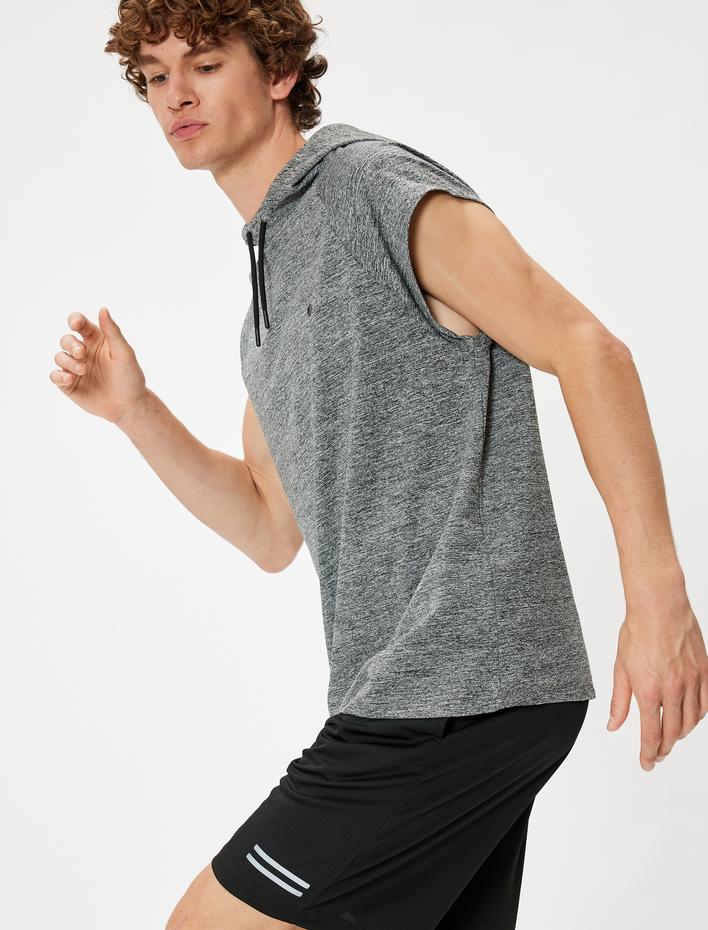  Baskılı Cep Detaylı Beli Bağcıklı Spor Şort