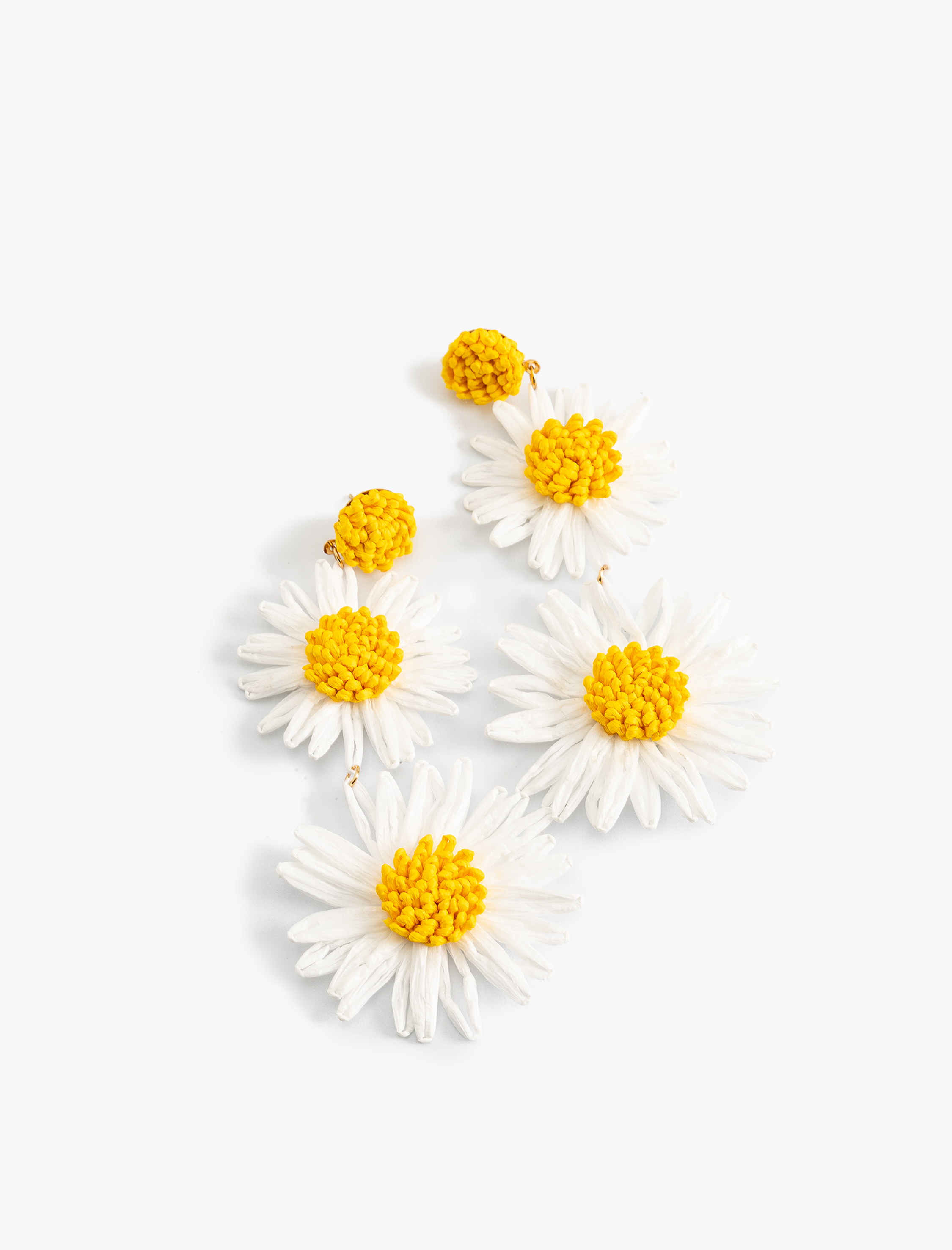  Kadın Papatya Küpe Sallantılı Hasır