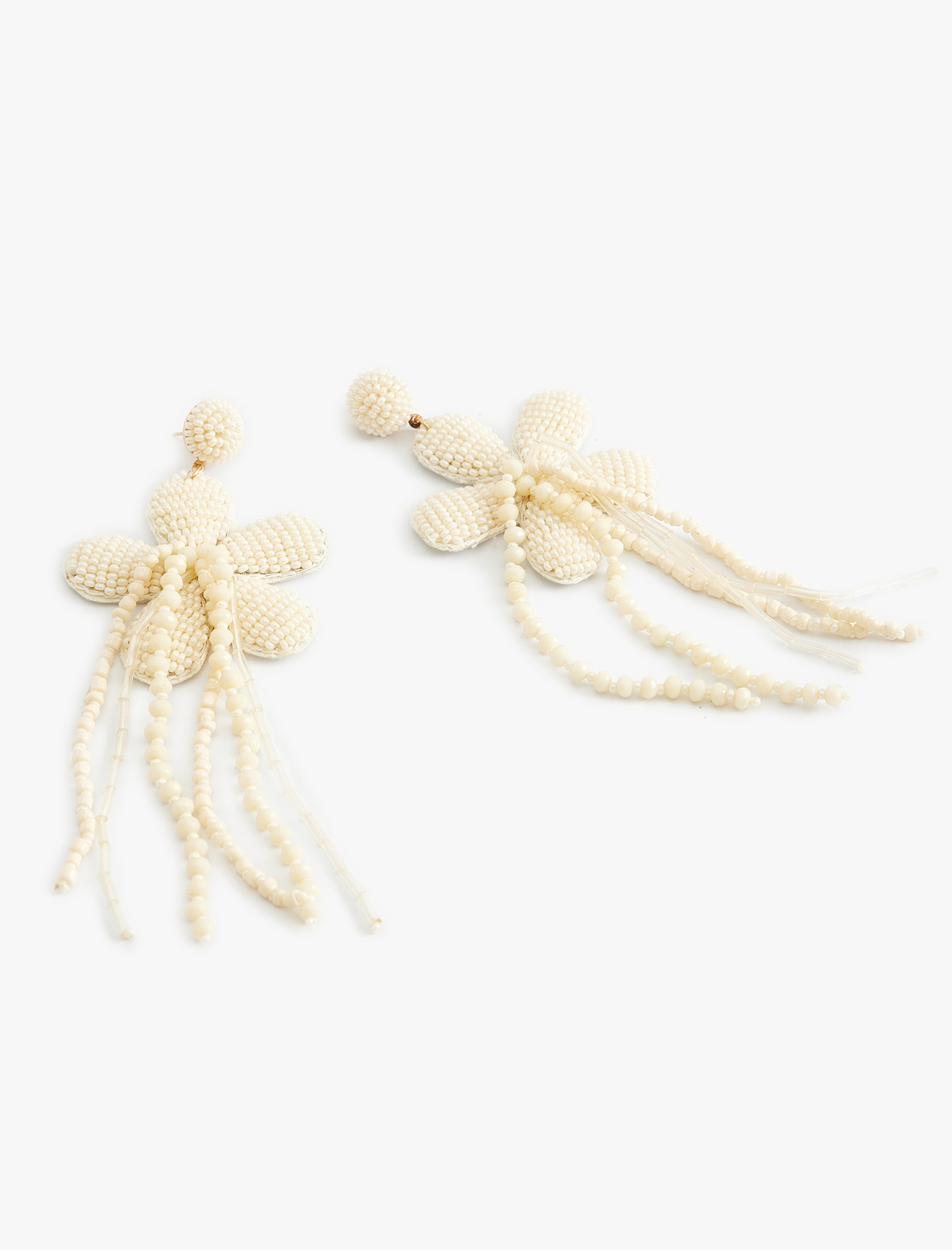  Kadın Çiçek Küpe Boncuklu Sallantılı