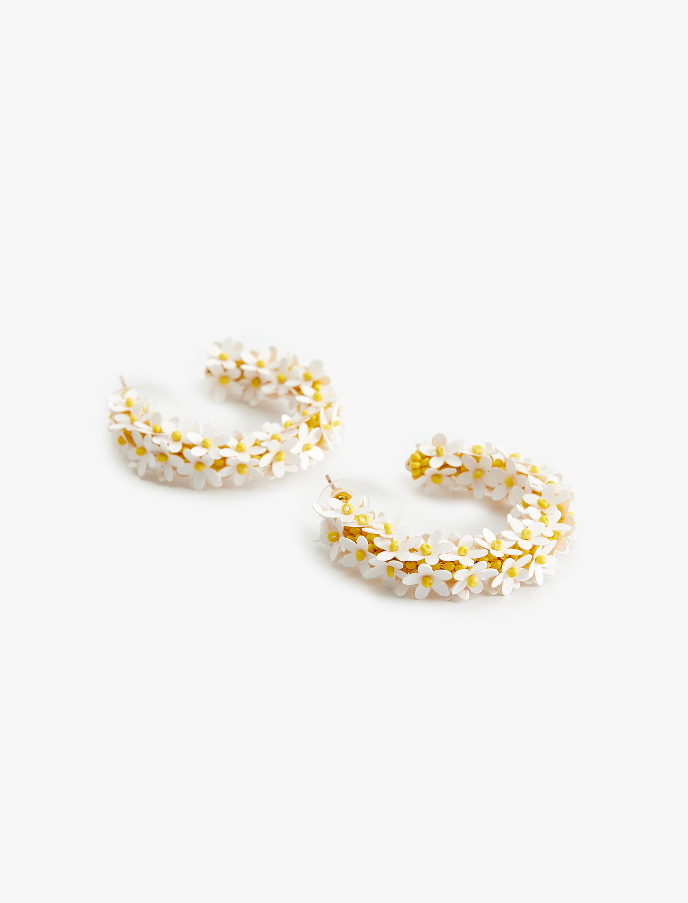  Kadın Papatya Halka Küpe Boncuklu