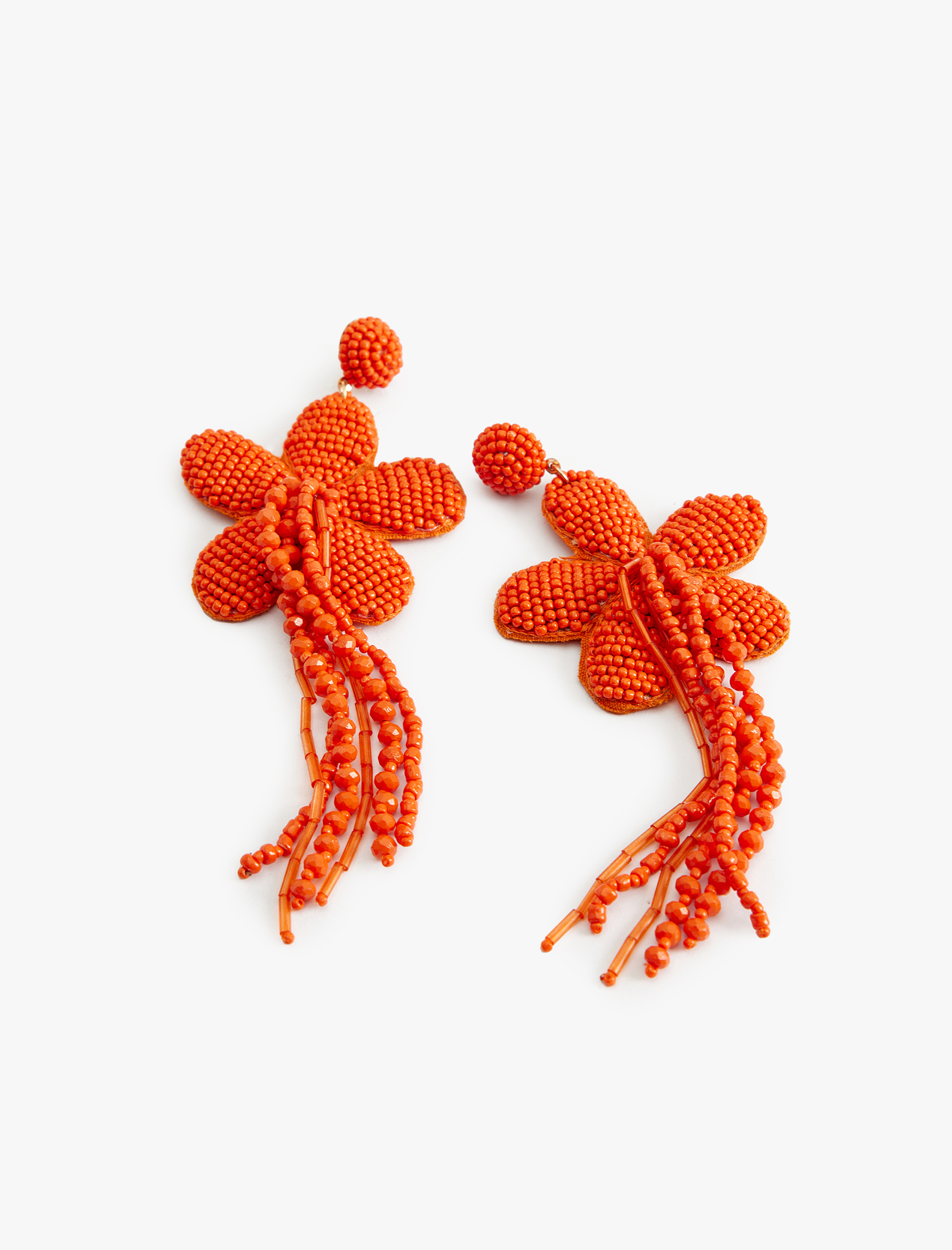  Kadın Çiçek Küpe Boncuklu Sallantılı