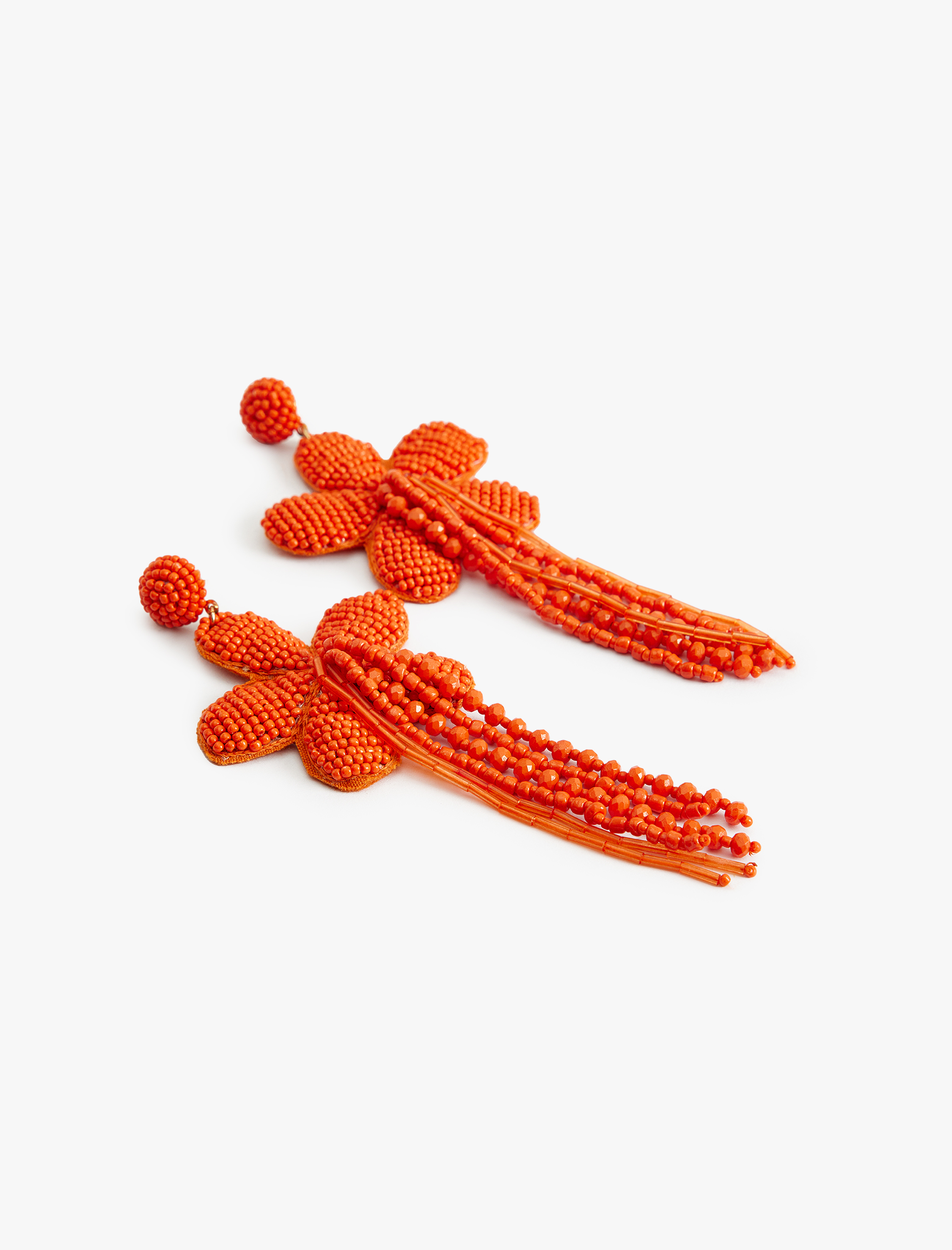  Kadın Çiçek Küpe Boncuklu Sallantılı