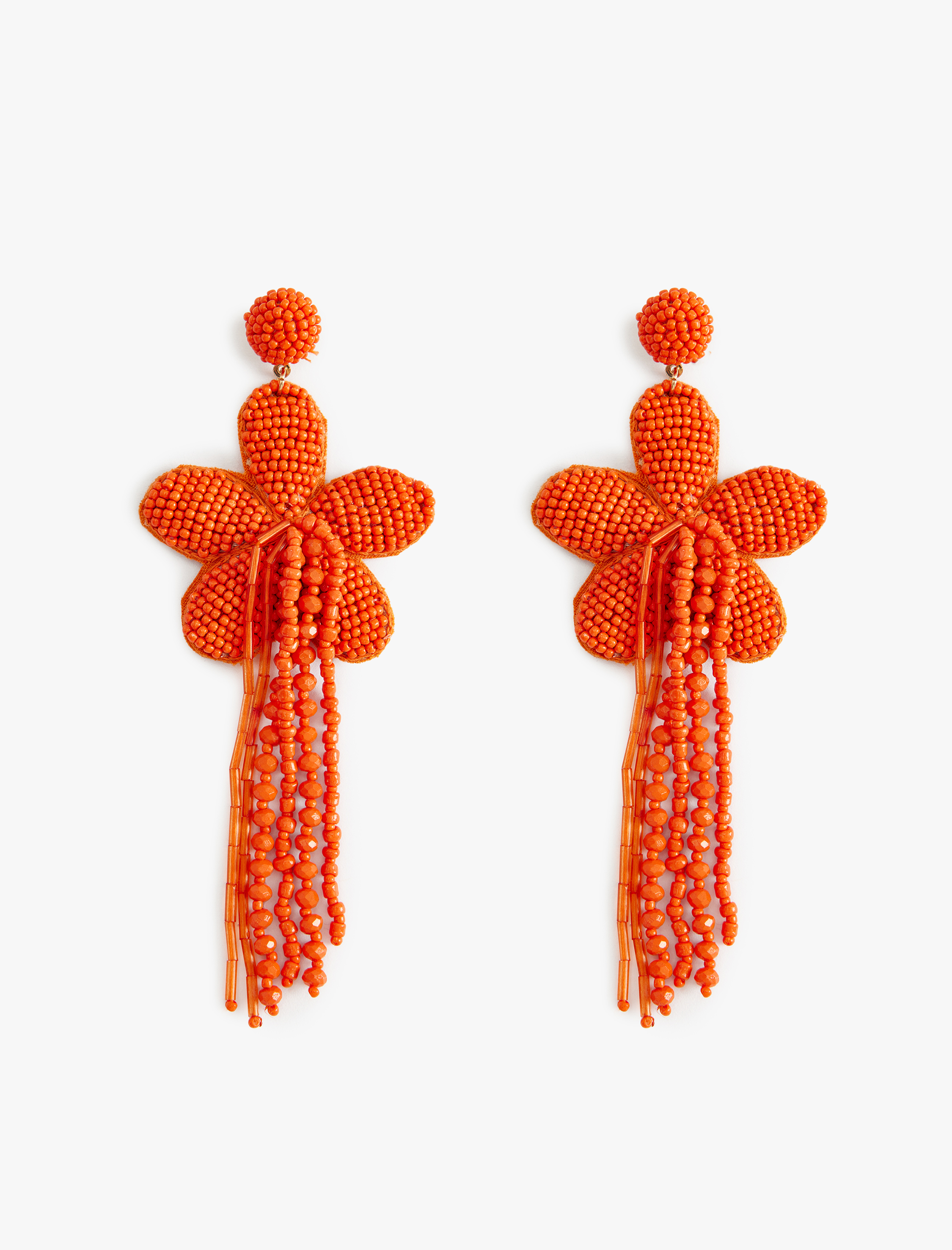  Kadın Çiçek Küpe Boncuklu Sallantılı