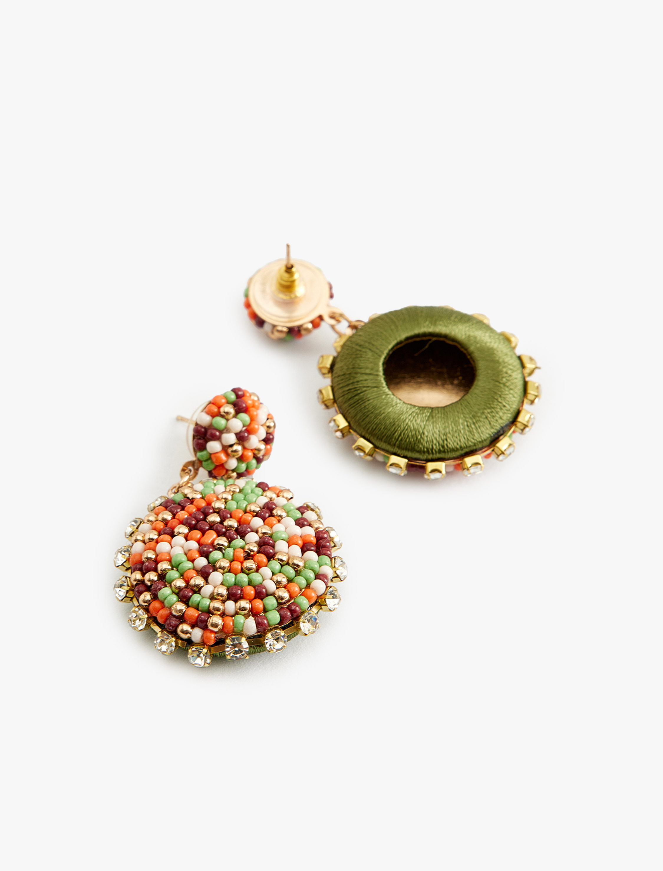  Kadın Çok Renkli Boncuklu Sallantılı Geometrik Küpe